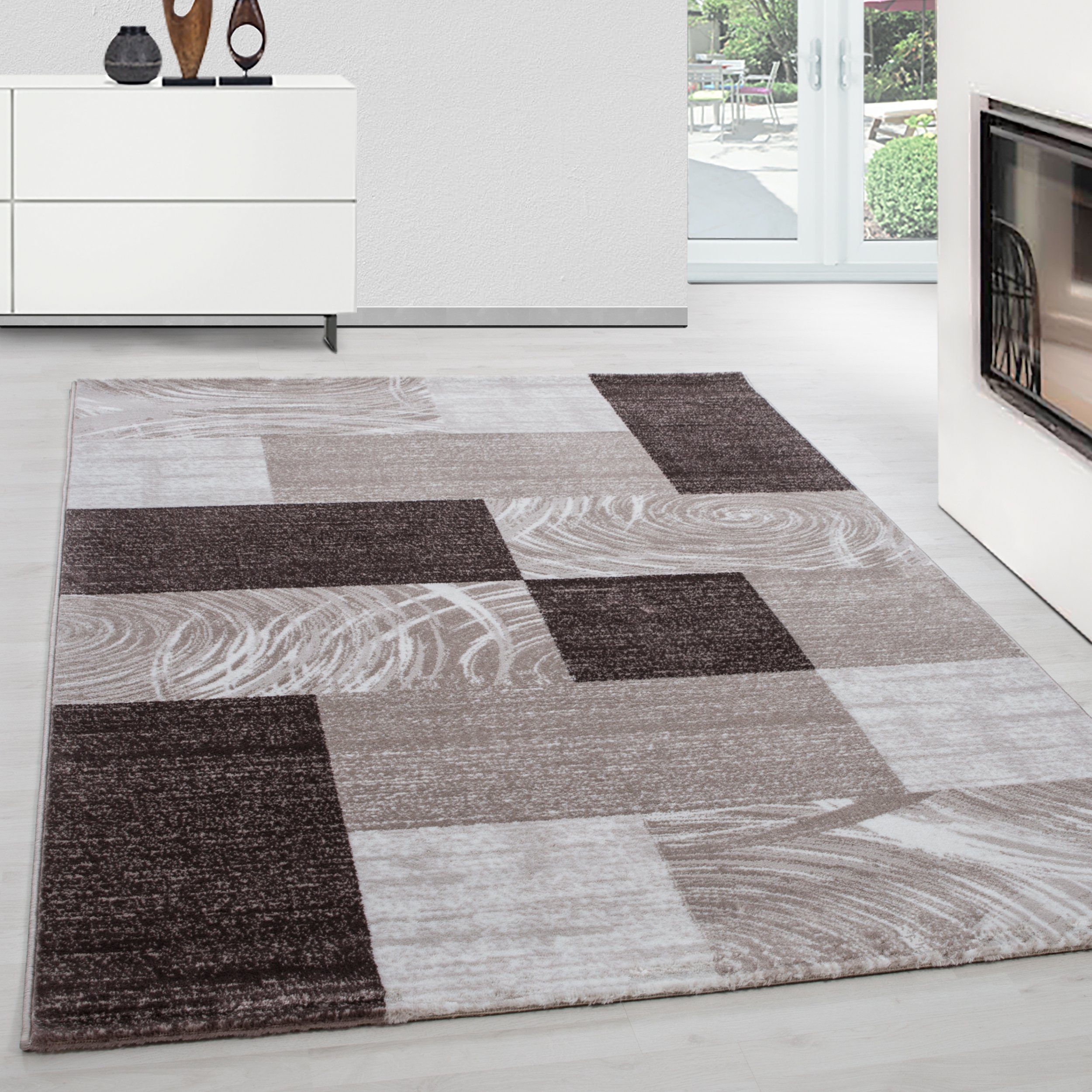Teppium Teppich Abstrakt Kariert Design, Rechteckig, günstig online kaufen
