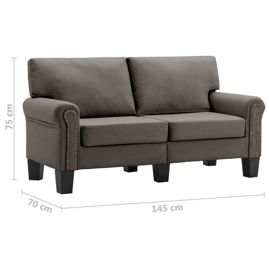 Couch Taupe vidaXL Sofa 2-Sitzer-Sofa Stoff