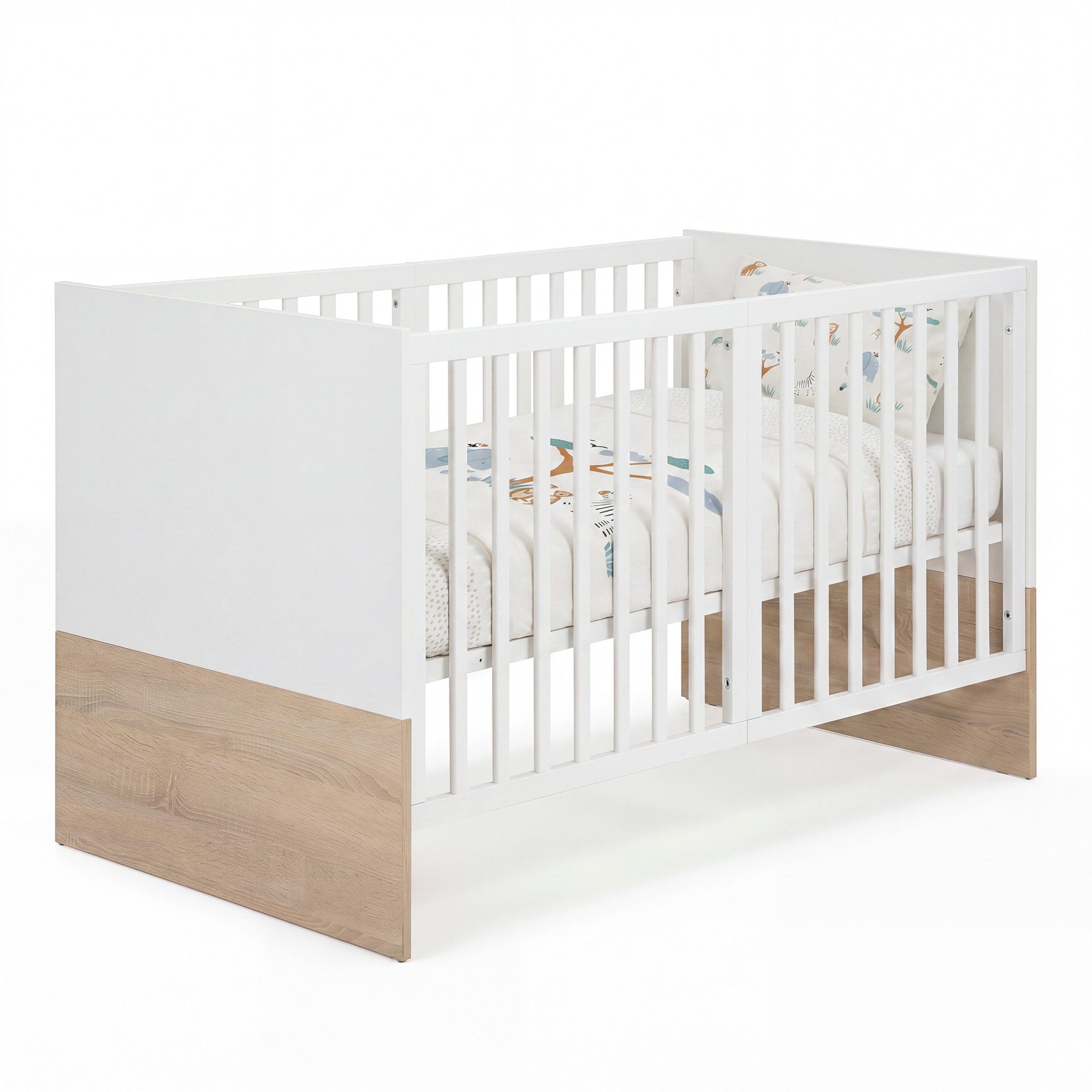 roba® Babybett 70 x 140 cm - verschiedene moderne Designs - aus Holz - mitwachsend, praktisches Gitterbett - Baby Bett ab Geburt - höhenverstellbar
