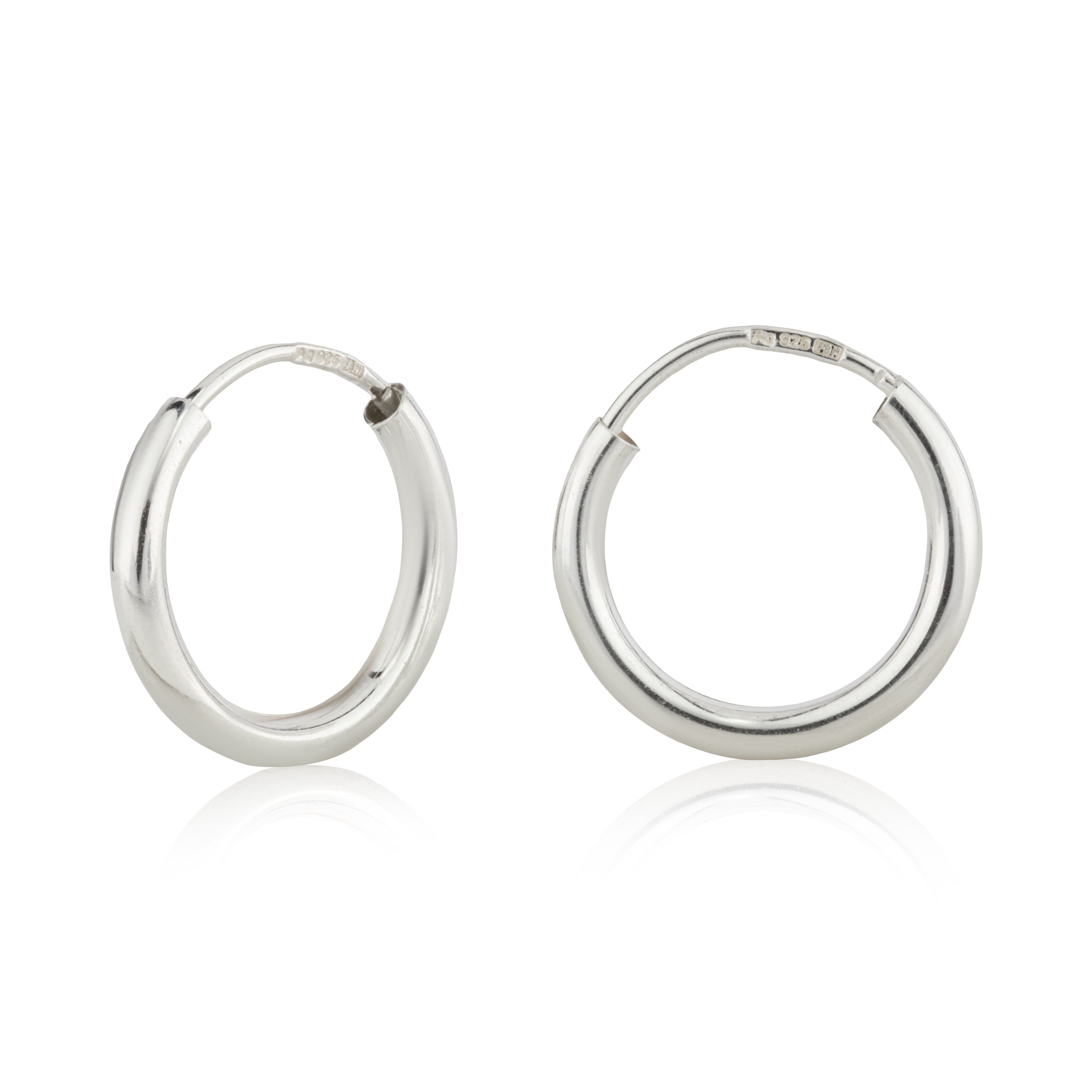 NKlaus Paar Creolen Paar Creolen 13mm Sterling Silber 925 Ohrringe Run günstig online kaufen