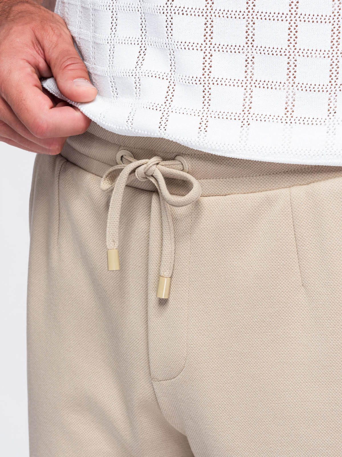 OMBRE Chinoshorts Herren Chino-Shorts mit elastischem Bund Sand XXL (kein Set, 1-tlg) in Unifarbe – Bild 5 von 5