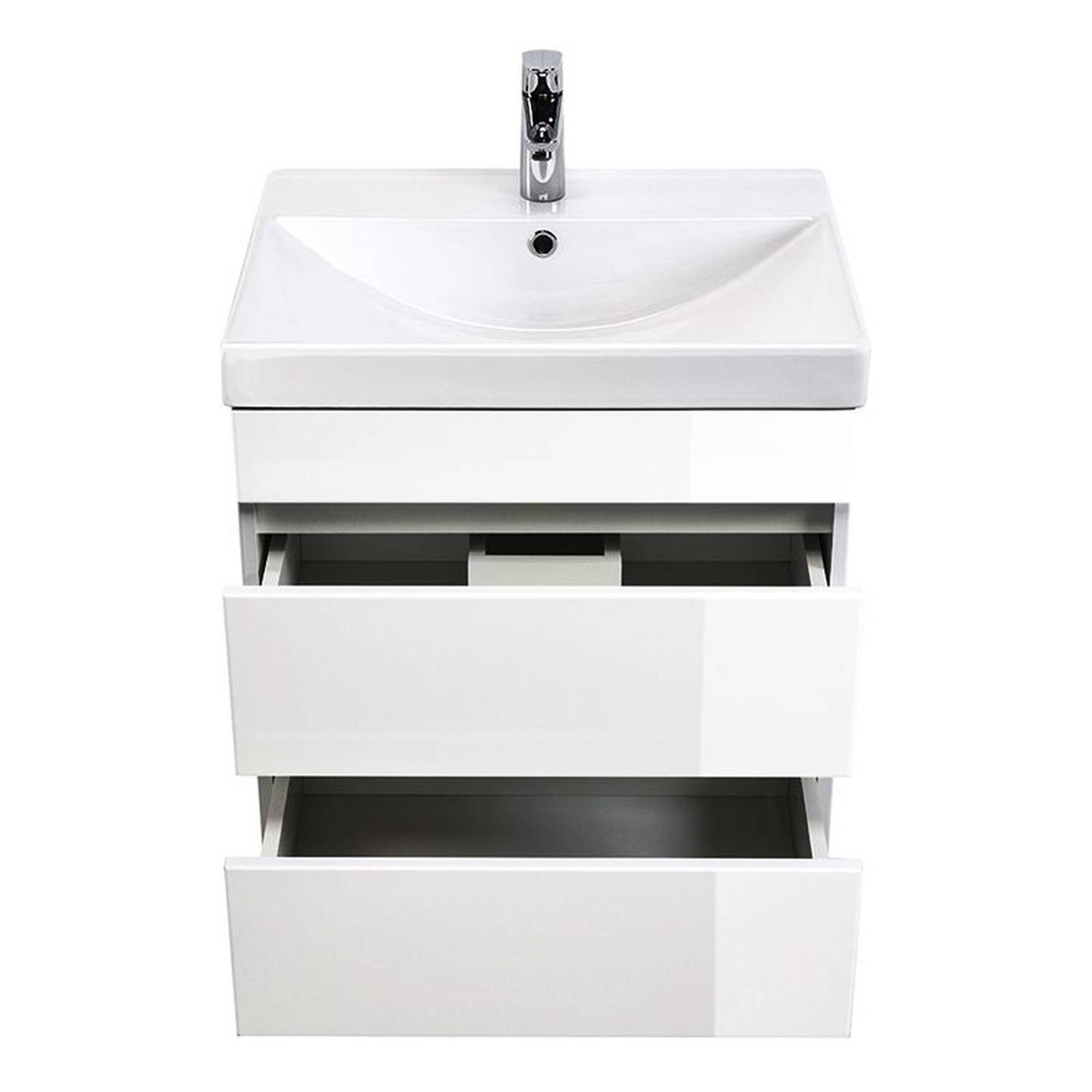 Lomadox Waschtisch »KASSANDRA-02«, mit Unterschrank in Hochglanz weiß