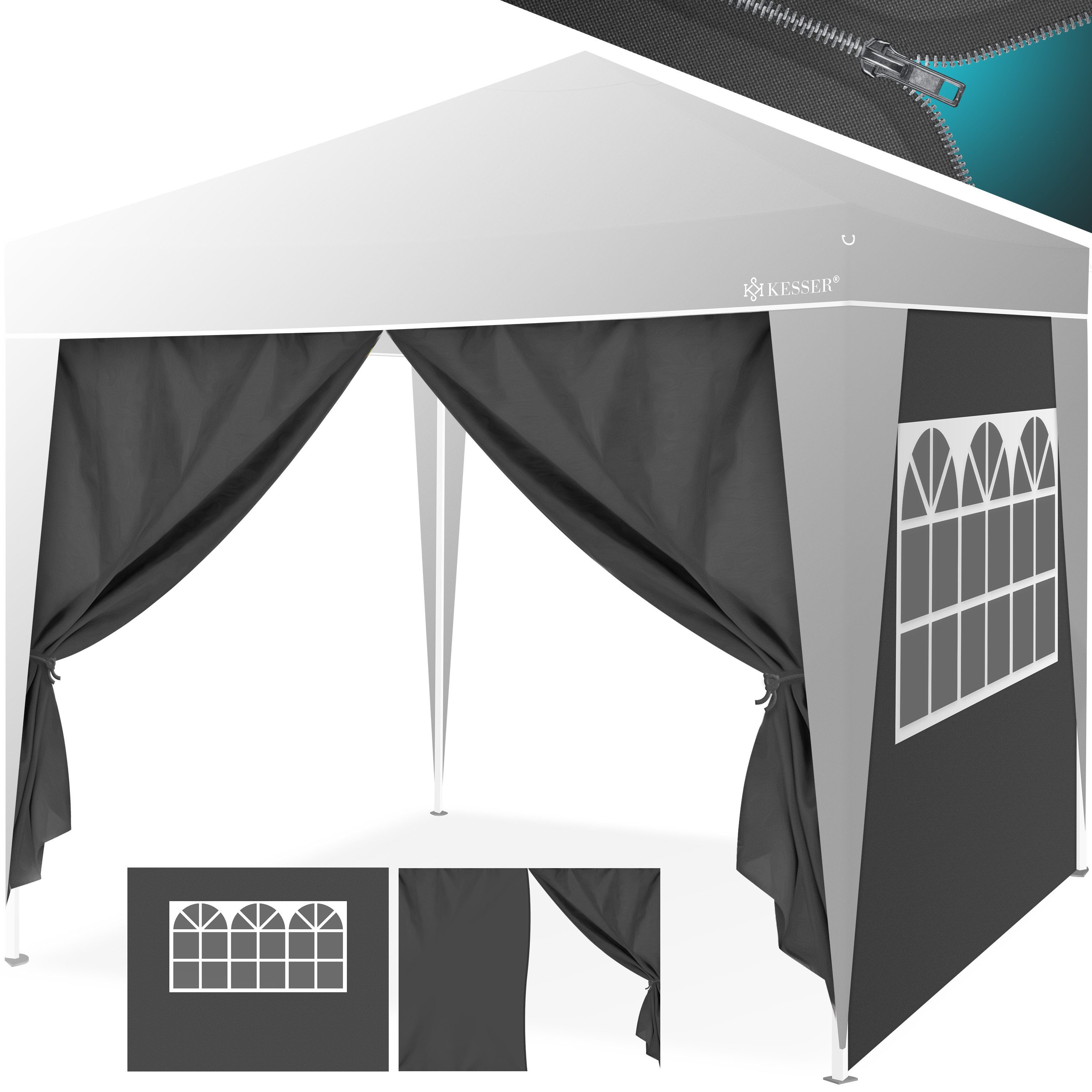 KESSER Pavillon, 2X Seitenwand für Pavillon 3x3m Faltpavillon Pop Up klappbar