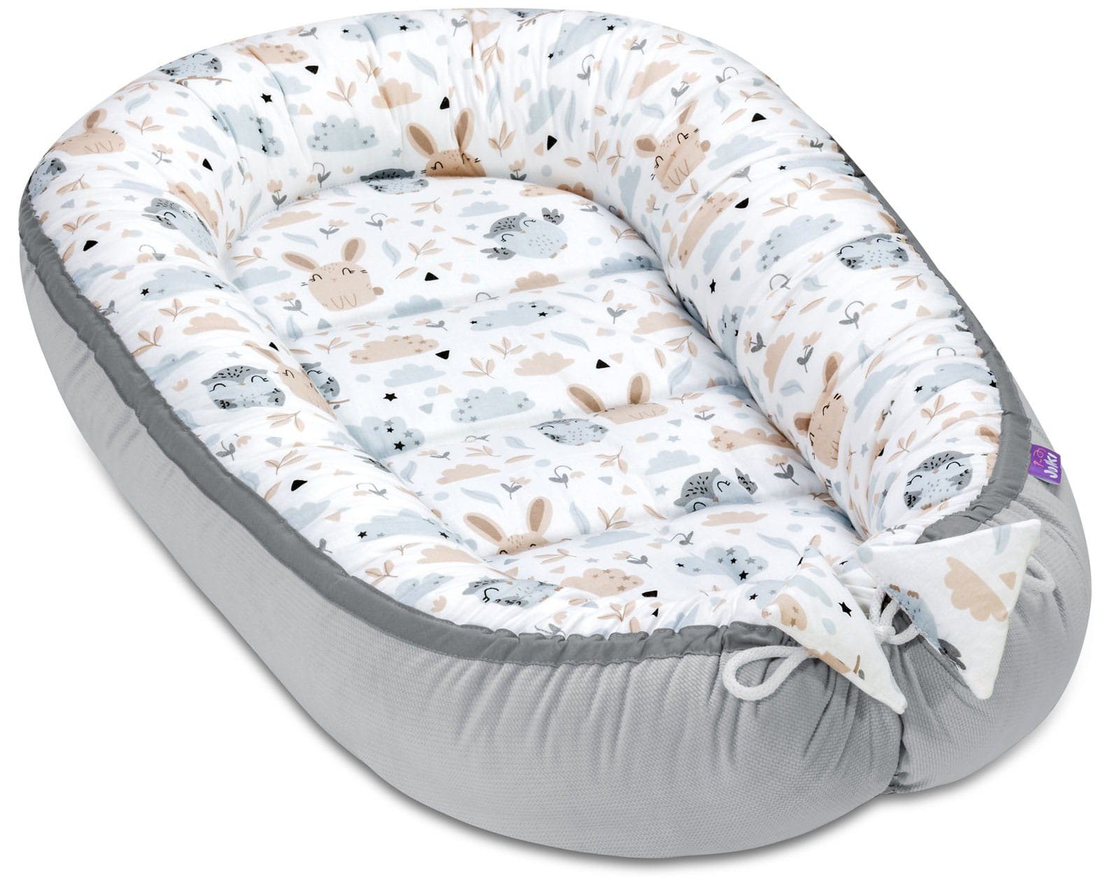 Umrandung für Kinderbett 60x120 cm Jukki® Bettumrandung Babybett Kopfumrandung 100% Baumwolle Baby und Kinder Nestchen 180x30 cm
