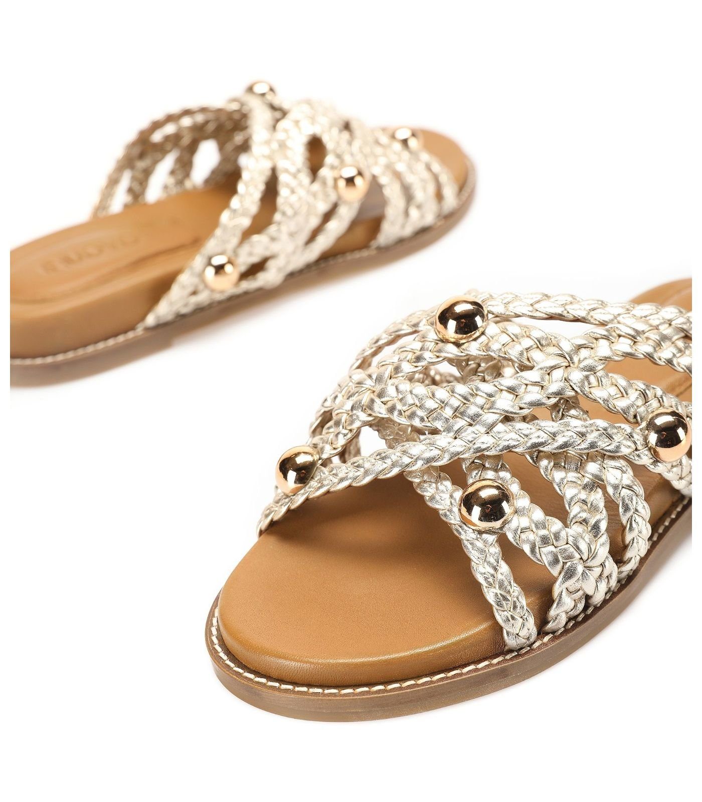 Pantolette Leder INUOVO Pantoletten Gold