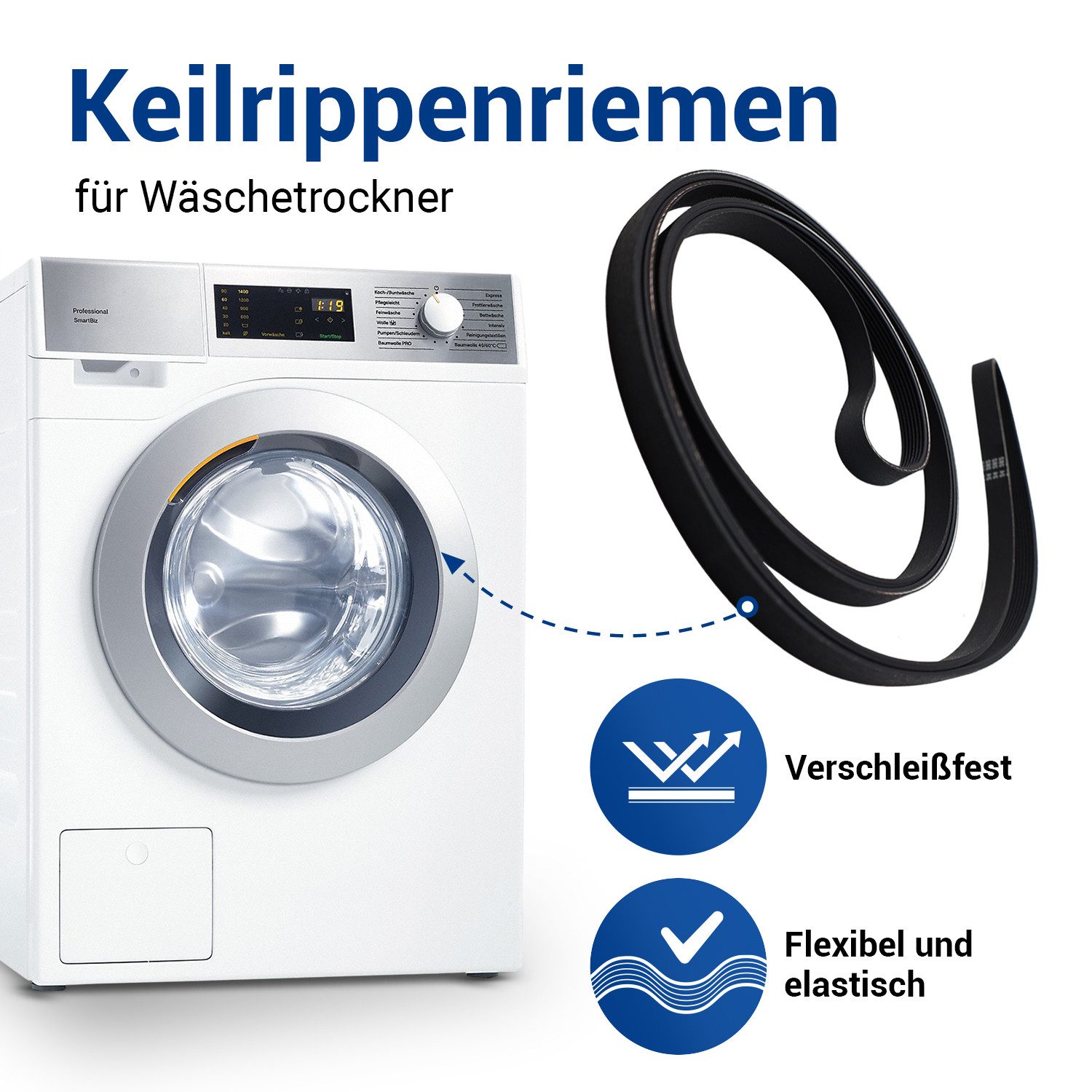 VIOKS Zahnriemen Keilrippenriemen Ersatz für AEG 140056254018, Antriebsriemen 1971PH7 für Trockner