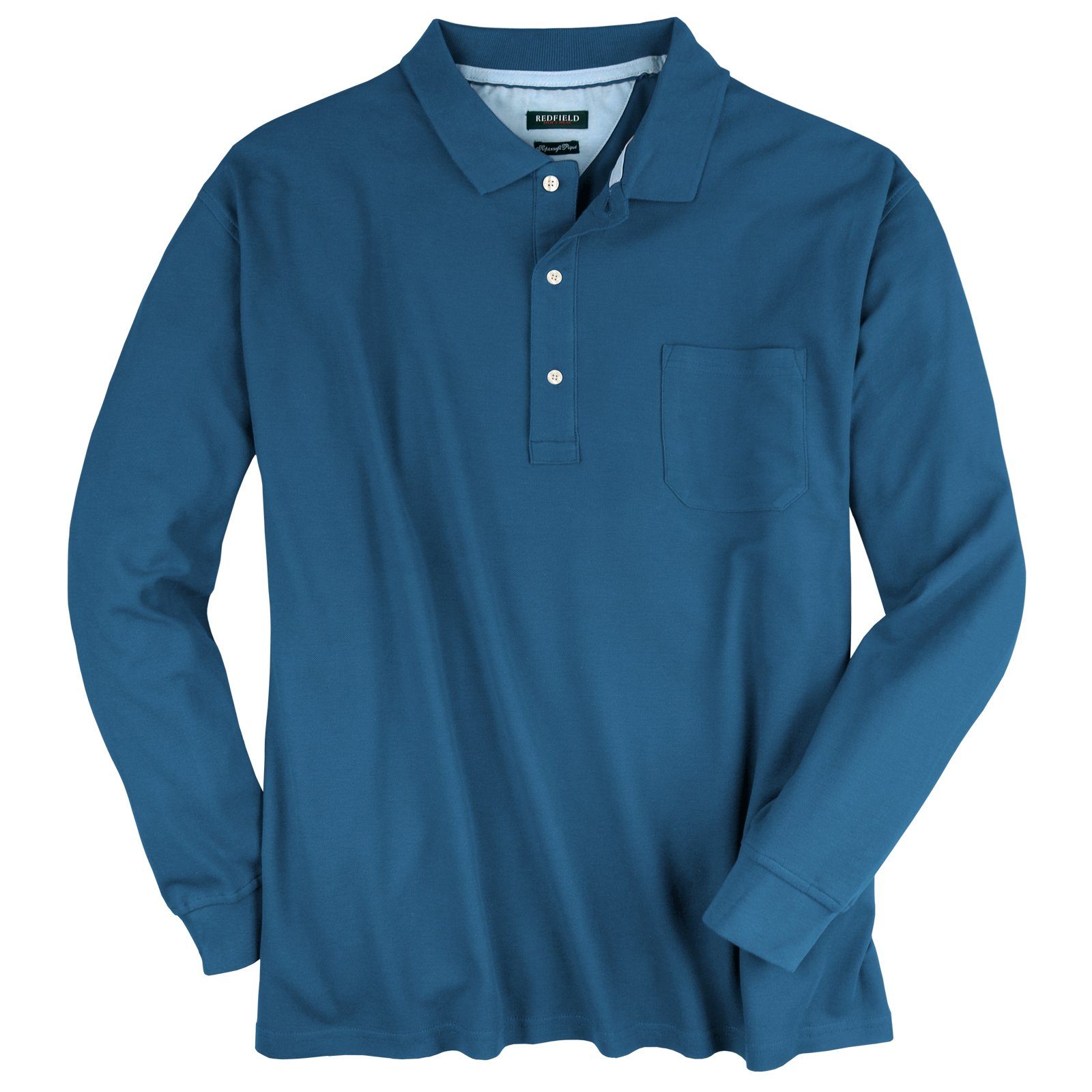 indigoblau Herren Langarm-Poloshirt Übergrößen redfield Harry Redfield Langarm-Poloshirt