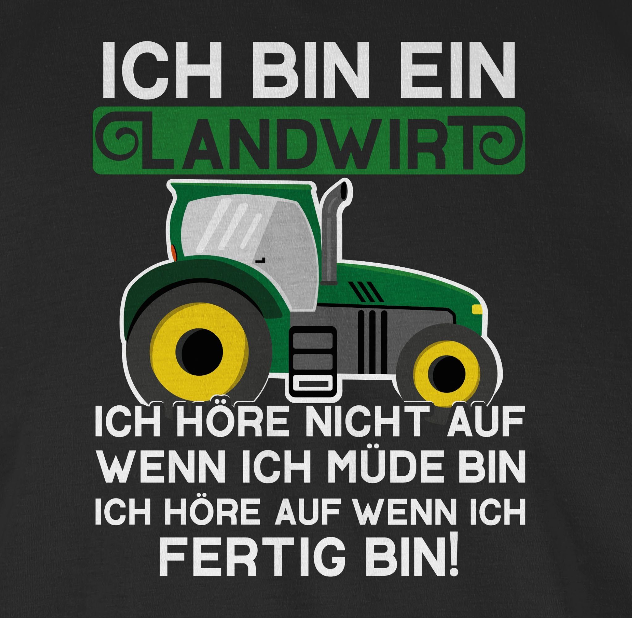 Landwirt Ich Landwirt weiß/grün bin Traktor T-Shirt Bauer - Geschenk ein 02 Schwarz Shirtracer