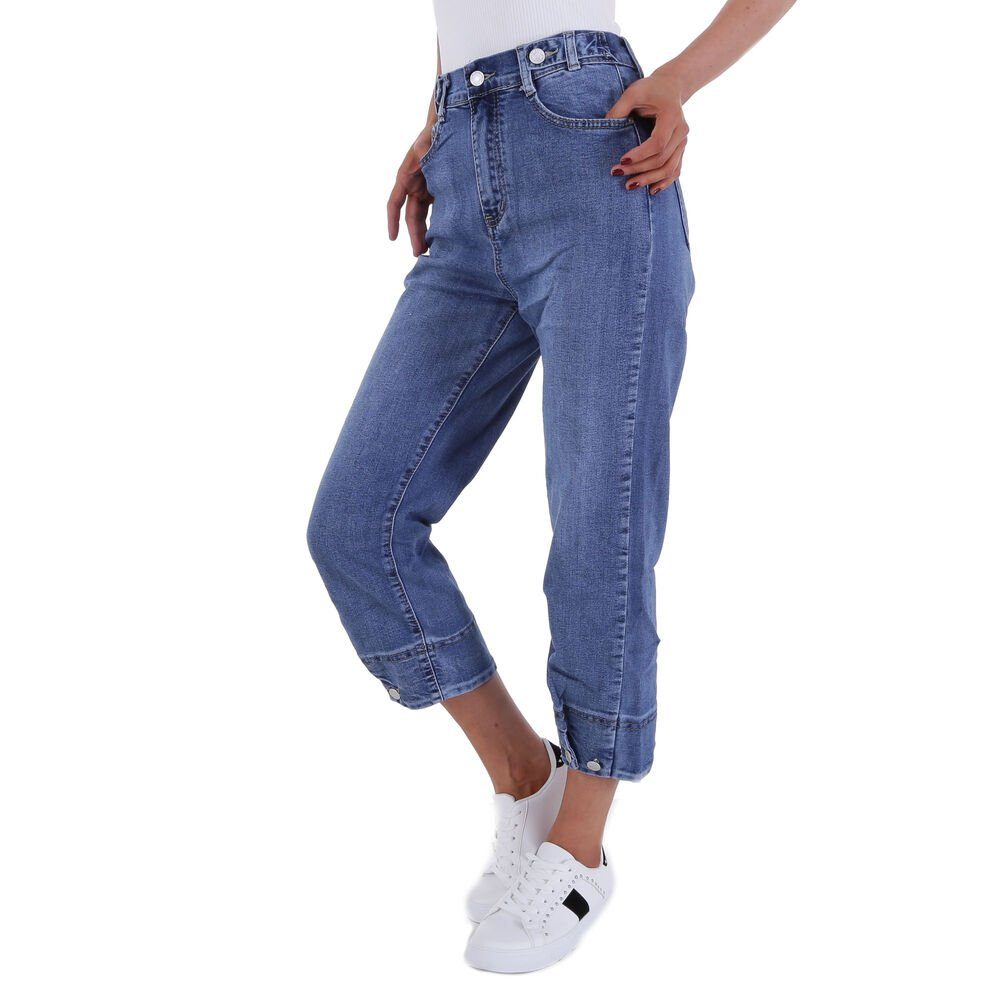 Freizeit Blau Fit Ital-Design Relaxed in Jeans Relax-fit-Jeans Stretch Damen