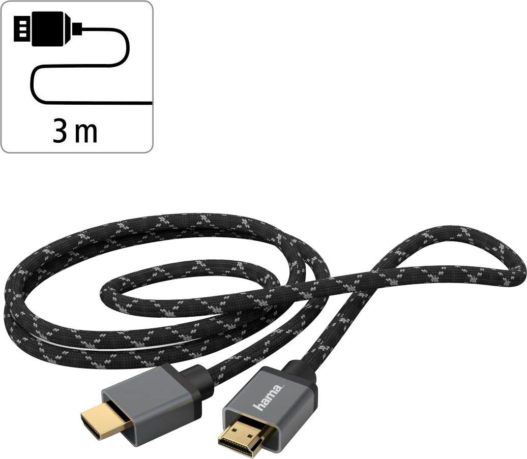 Hama Ultra High Speed HDMI™-Kabel Stecker-Stecker 8K Metall HDMI™-Kabel 3m HDMI-Kabel, HDMI, (300 cm)