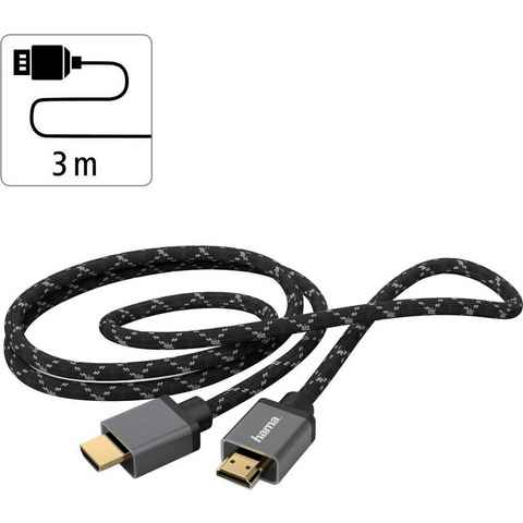 Hama Ultra High Speed HDMI™-Kabel Stecker-Stecker 8K Metall HDMI™-Kabel 3m HDMI-Kabel, HDMI, (300 cm)