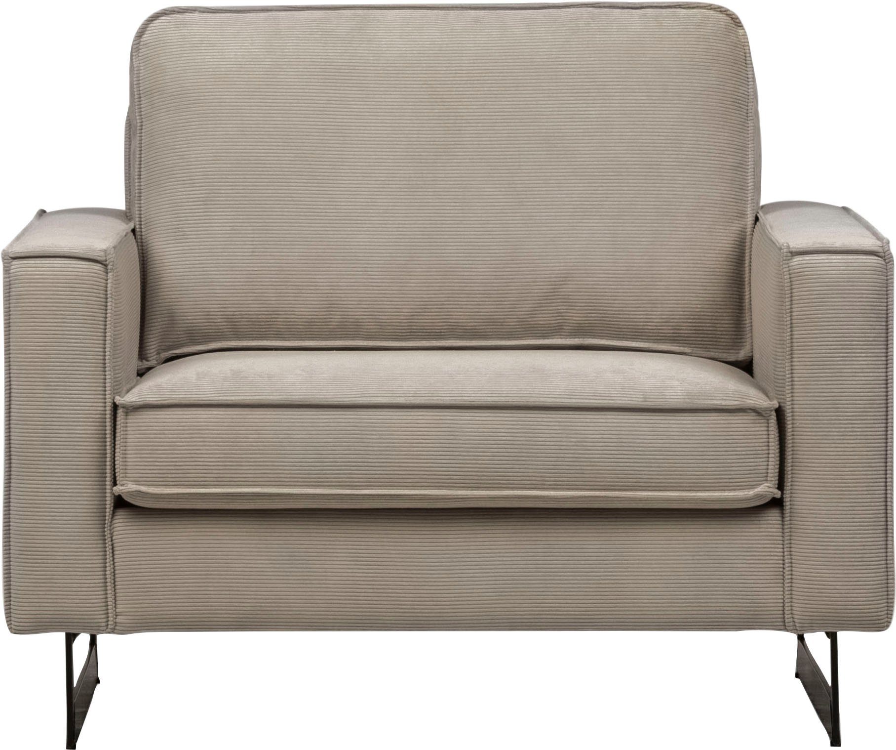Home affaire Loveseat Pinto 105 cm, Cord, Chenille, Lederoptik, mit Keder, günstig online kaufen