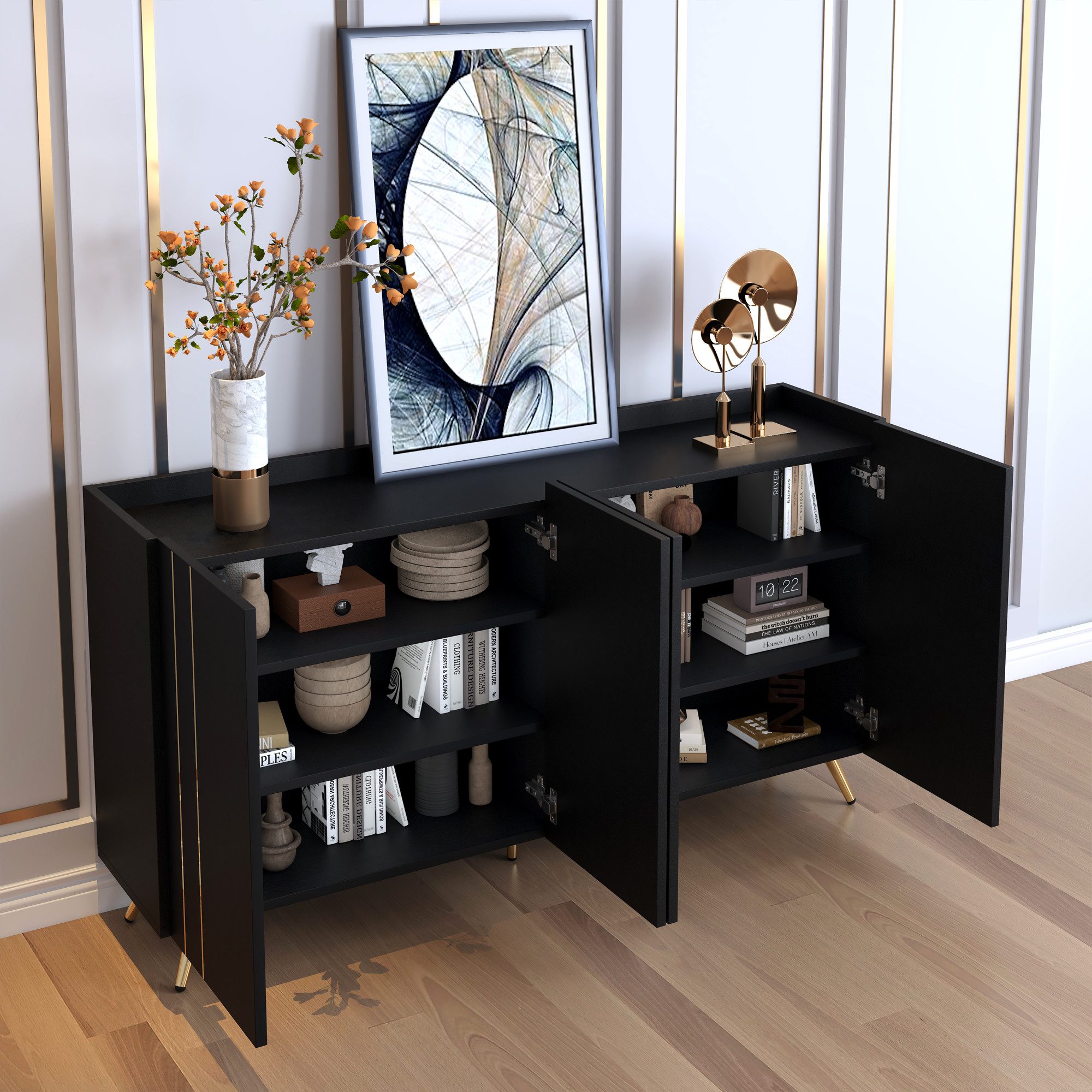 MODFU Sideboard mit verstellbaren Einlegeböden (Beistellschrank, günstig online kaufen