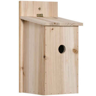 Outsunny Vogelhaus Nistkasten 2er-Set für kleine Vögel 15 cm × 14 cm × 30 cm Tannenholz