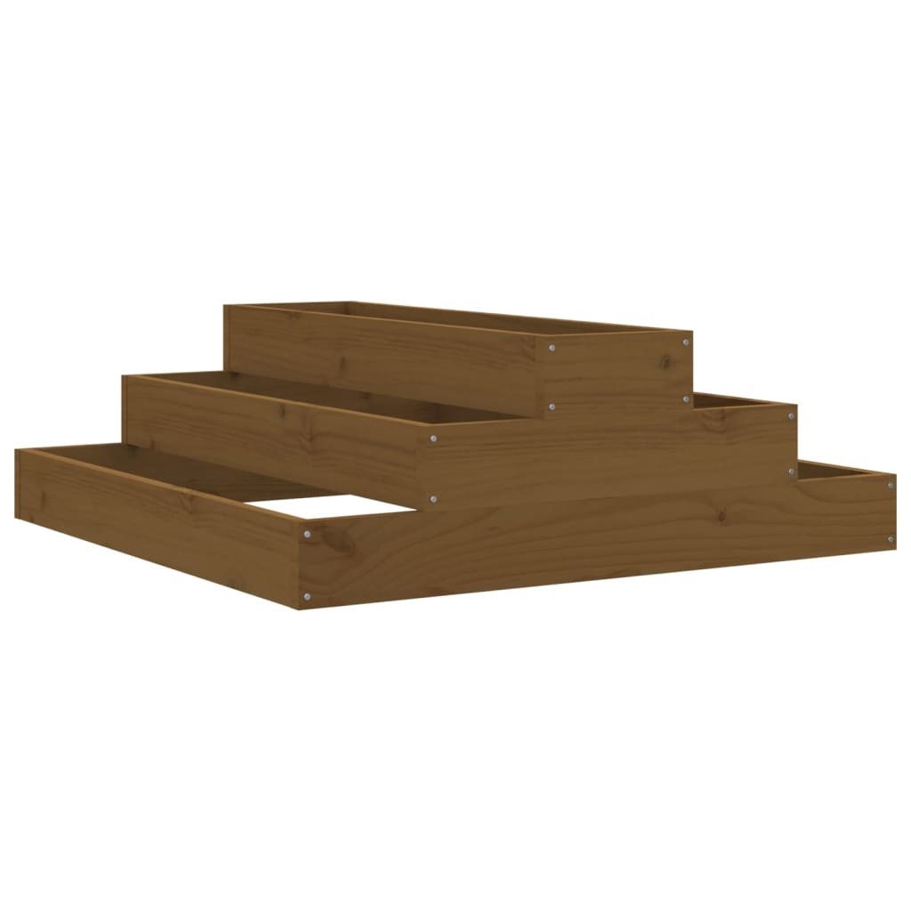 vidaXL Blumentopf Pflanzkübel Honigbraun 80x80x27 cm Massivholz Kiefer (1 St)
