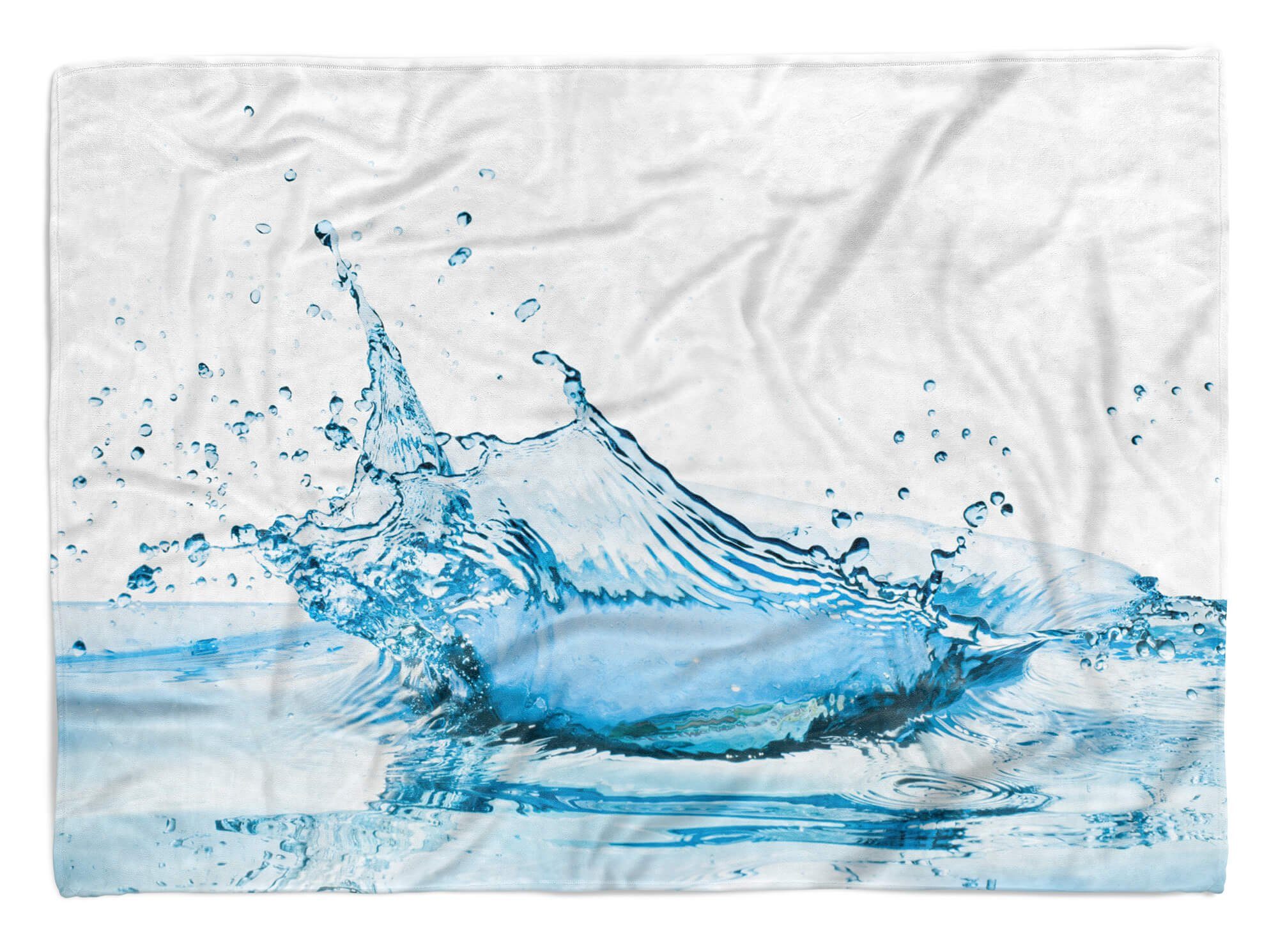 Sinus Art Handtücher Handtuch Strandhandtuch Saunatuch Kuscheldecke mit Fotomotiv Wasser Blau Kunstv, Baumwolle-Polyester-Mix (1-St), Handtuch