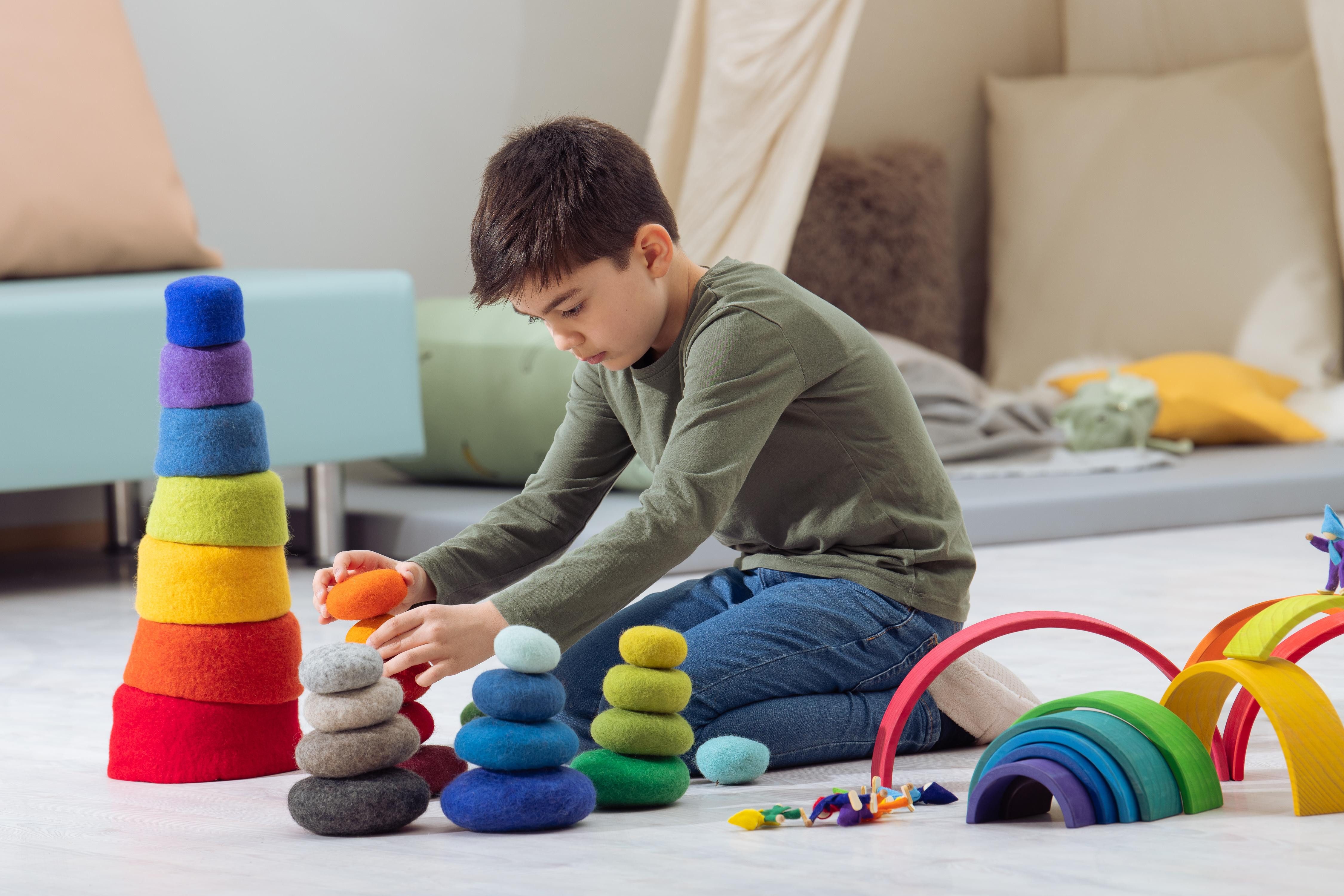 Betzold Regenbogen-Filzkiesel, 20-teilig Spielbausteine