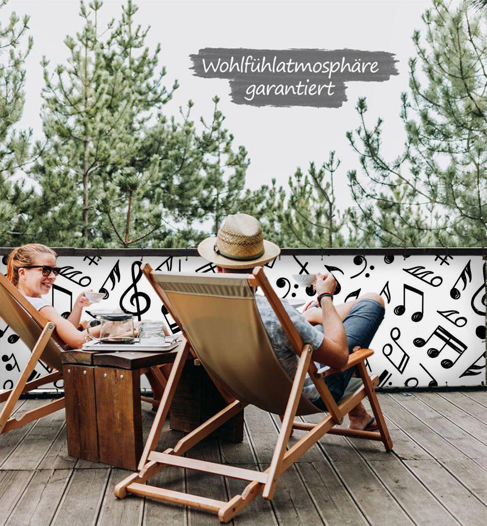 Thumbnail - MyMaxxi Sichtschutzelement Balkonbanner Notensystem Balkon Sichtschutz Garten