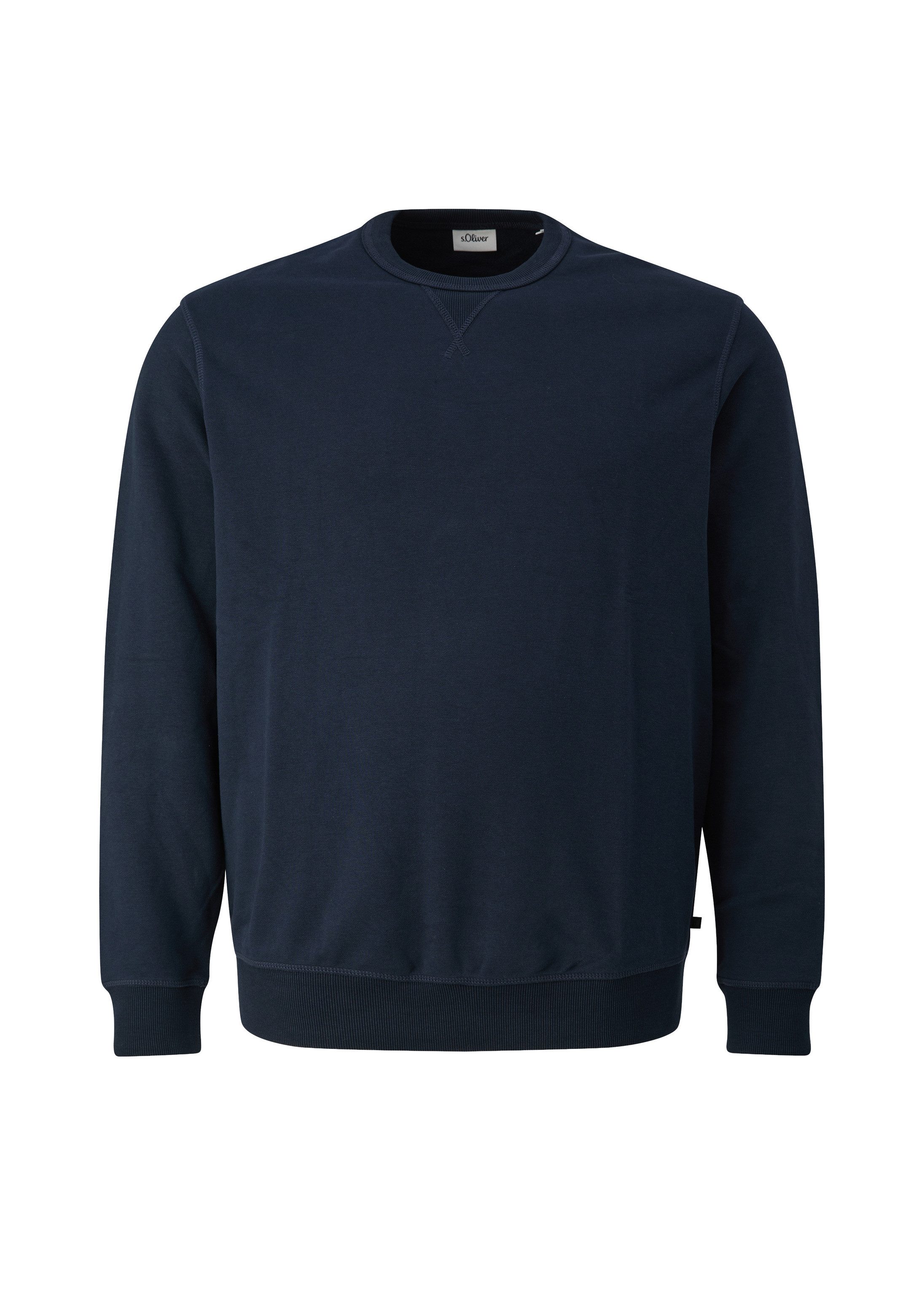 s.Oliver Sweatshirt Sweatshirt Sweatshirt mit Triangle-Einsatz und Rippbündchen