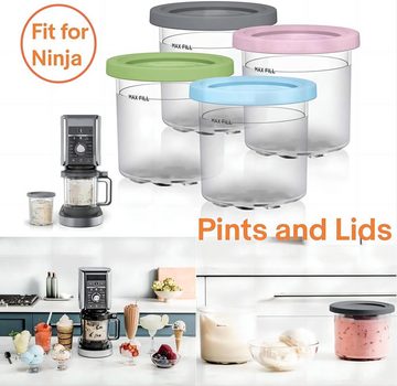 Fivejoy Eismaschine 4 Pack Creami Tubs for Ninja Creami Creami Pint