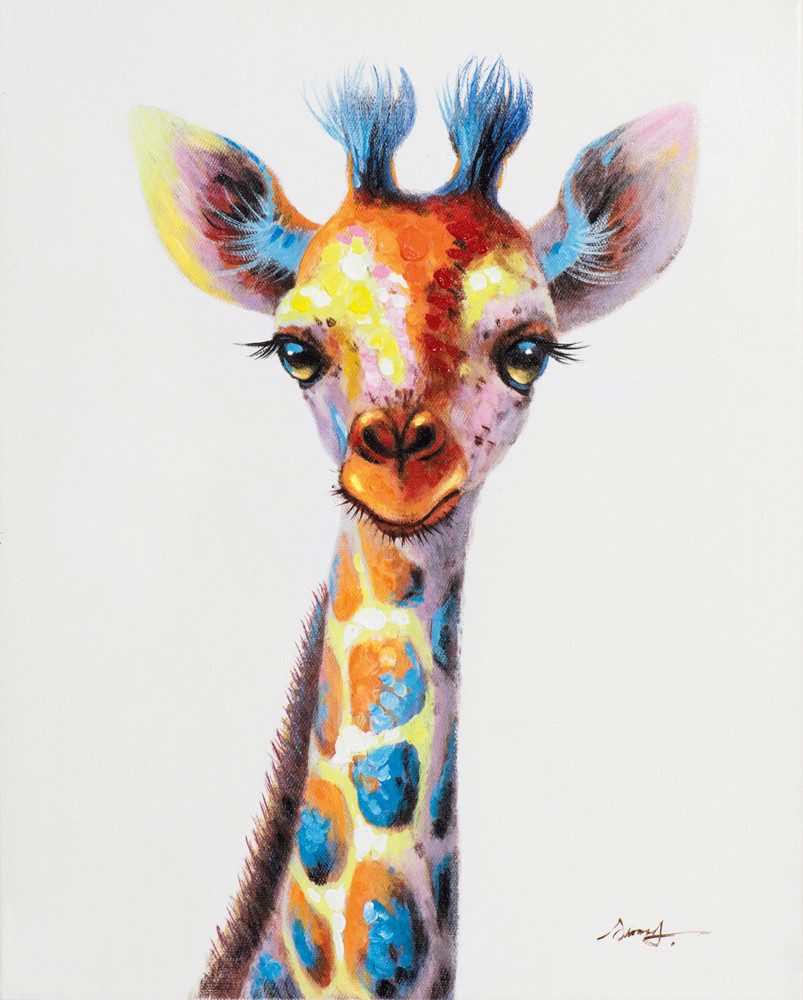 ArtUniverse Gemälde ArtUniverse Leinwandbild Giraffenportrait 40 x 50 cm, Tiermotiv