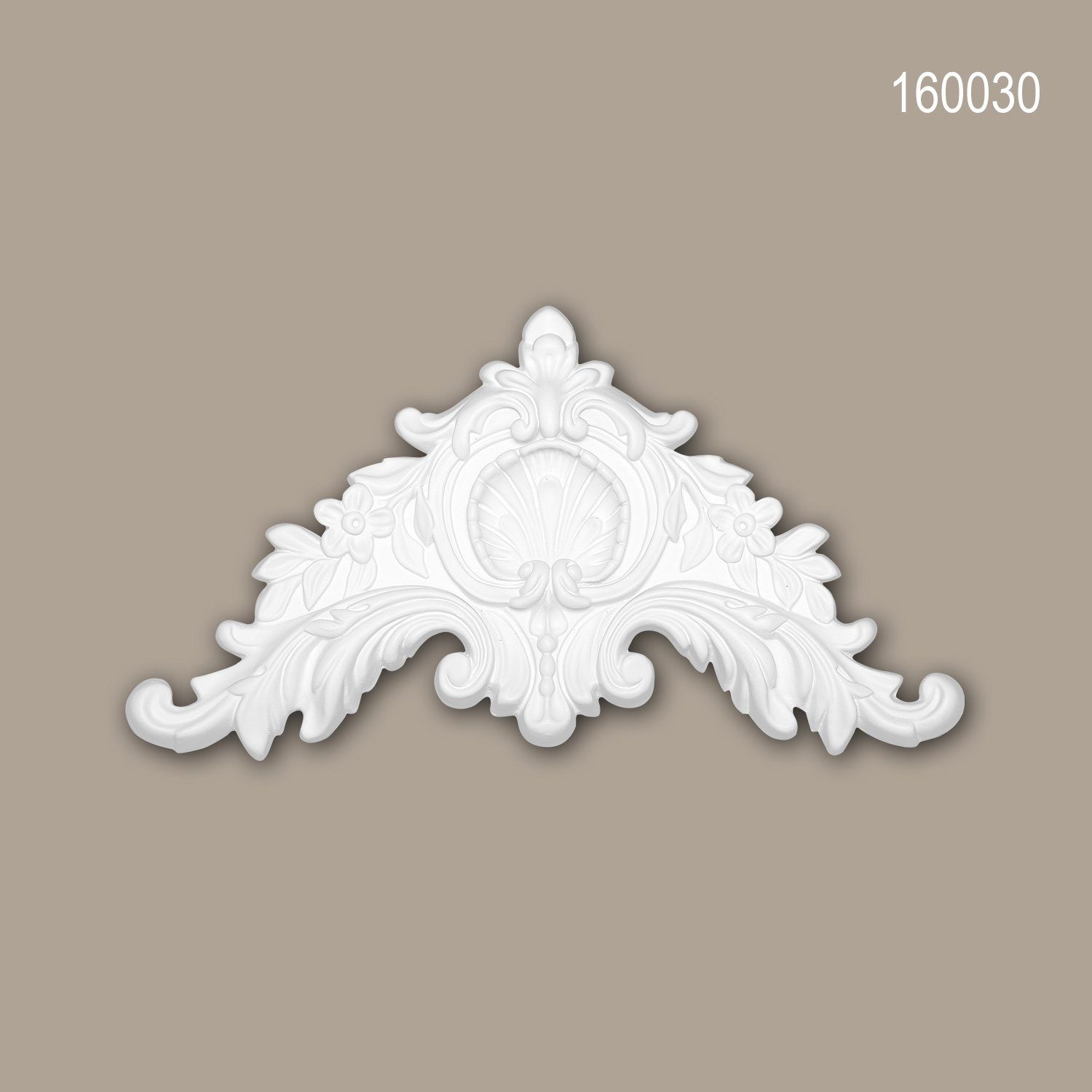 Profhome Wanddekoobjekt 160030 (Zierelement, 1 St., Stuckdekor, Schmuckelement, Verzierung, Dekor Ornament), weiß, vorgrundiert, Stil: Neo-Klassizismus