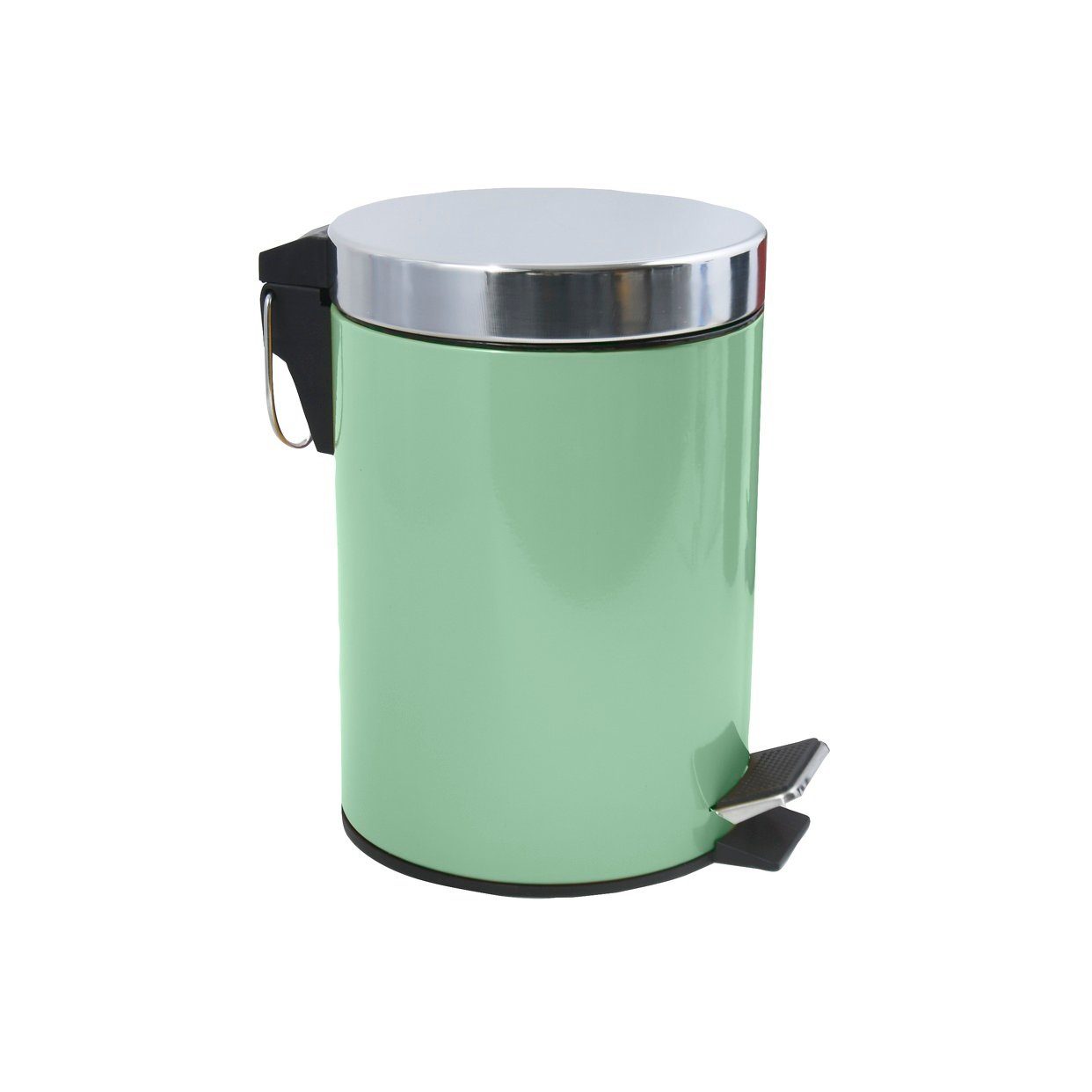 MSV Kosmetikeimer Treteimer uni, rostfreier Edelstahl, mit herausnehmbarem Inneneimer, 3L, neue Trendfarbe basil grün