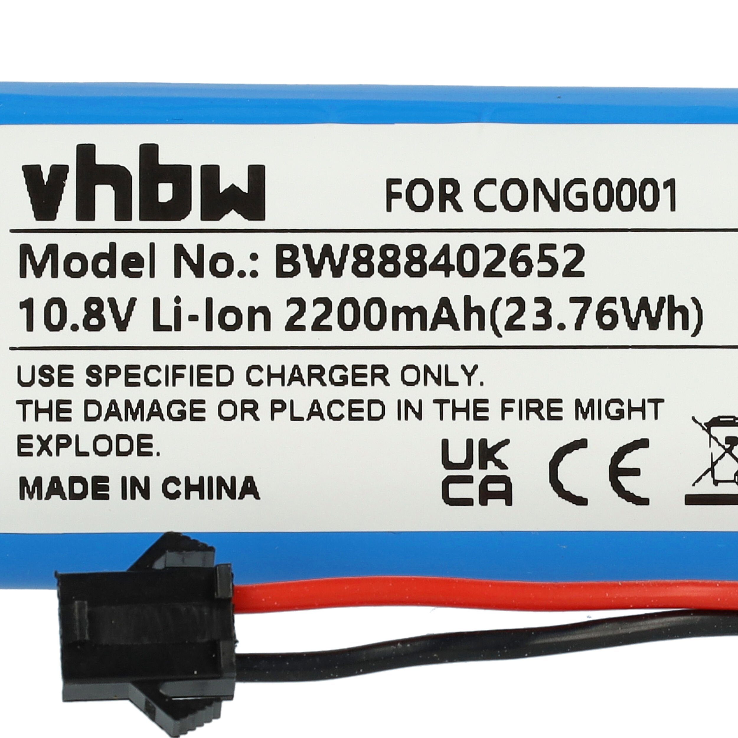 vhbw Ersatz CONG0001 Li-Ion Staubsauger-Akku für 2200 V) Cecotec für mAh (10,8