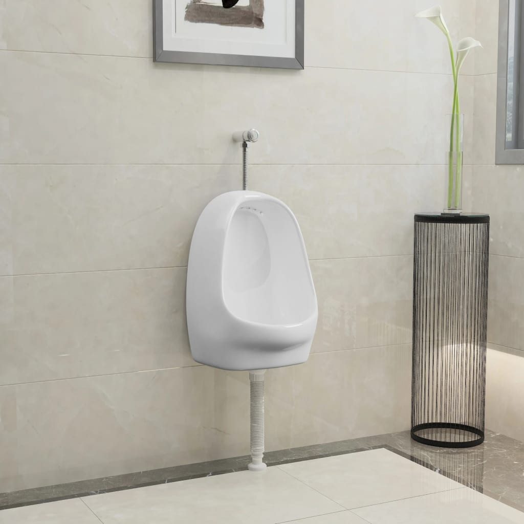 vidaXL Urinal, Wandurinal mit Spülventil Keramik Weiß