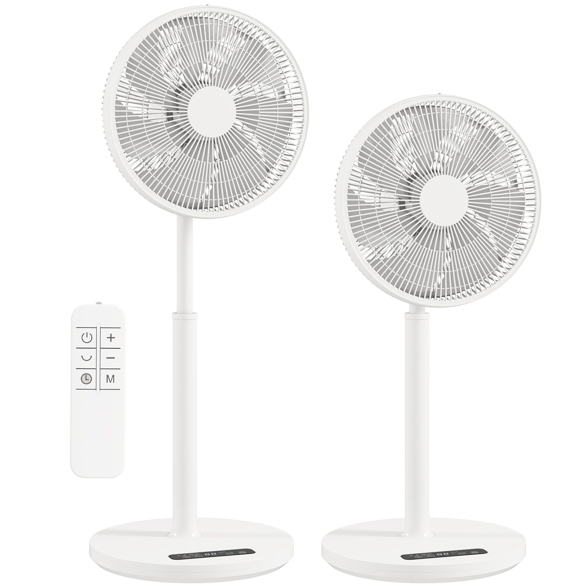 HOMCOM Standventilator Bodenventilator, 39 cm Durchmesser, Leiser, 12 Geschwindigkeiten, Fernbedienung, Timer