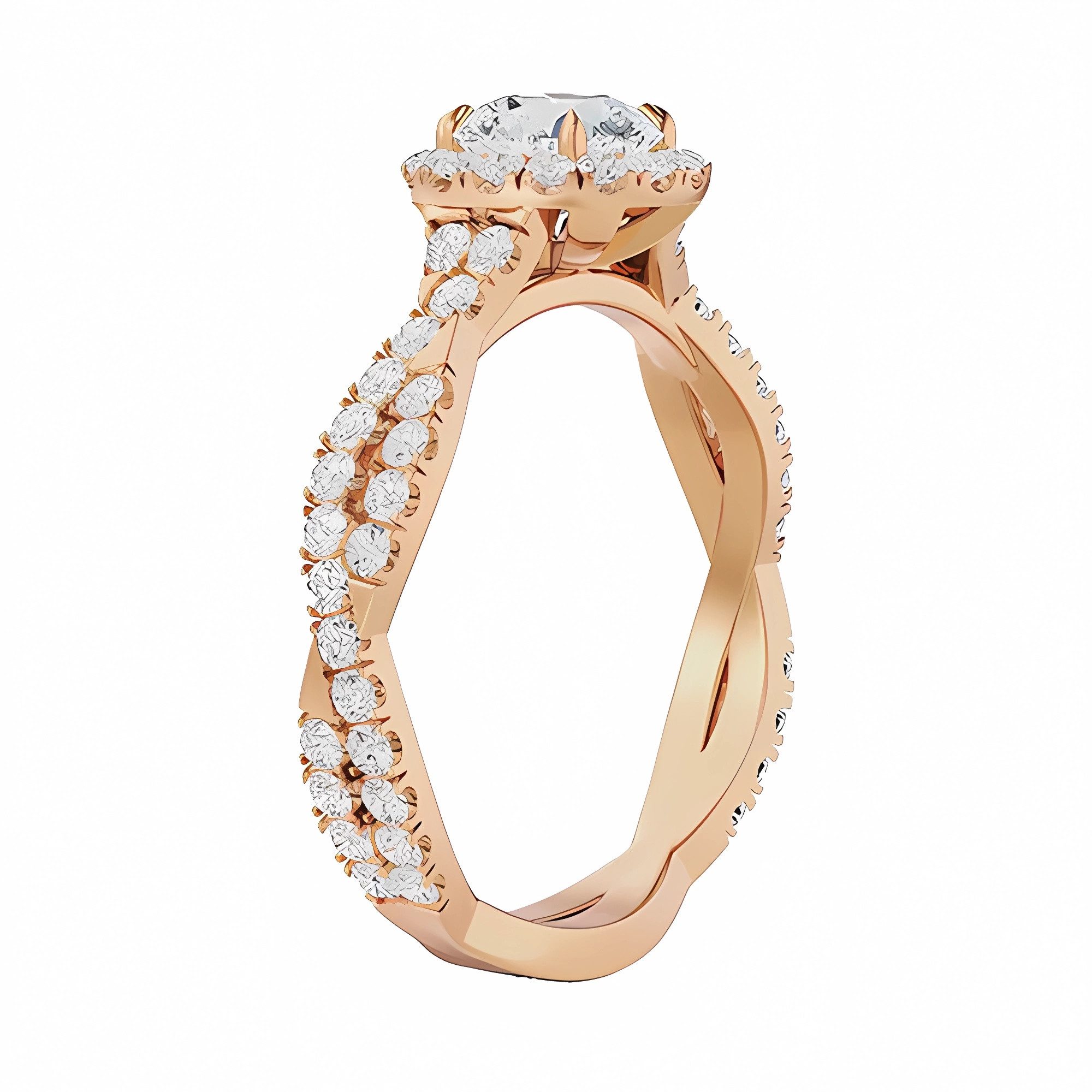 Jumpeak Diamantring Ring Gold Damen 585 Echtgold,Diamant Ring Damen,Lab Grown Diamant Ring, 1ct,E,VS1,3EX,IGI,Gold Ring,Geburtstagsgeschenk,Jubiläumsgeschenk,Rund