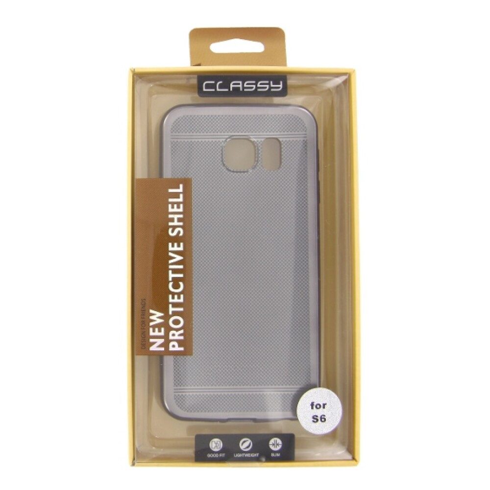 Handytasche Silikon Handyhülle für Samsung Galaxy S6 Grau Schutz Tasche (Silikonhülle)