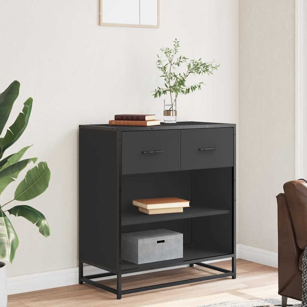 vidaXL Sideboard Sideboard Schwarz 68x35x76 cm Holzwerkstoff (1 St)