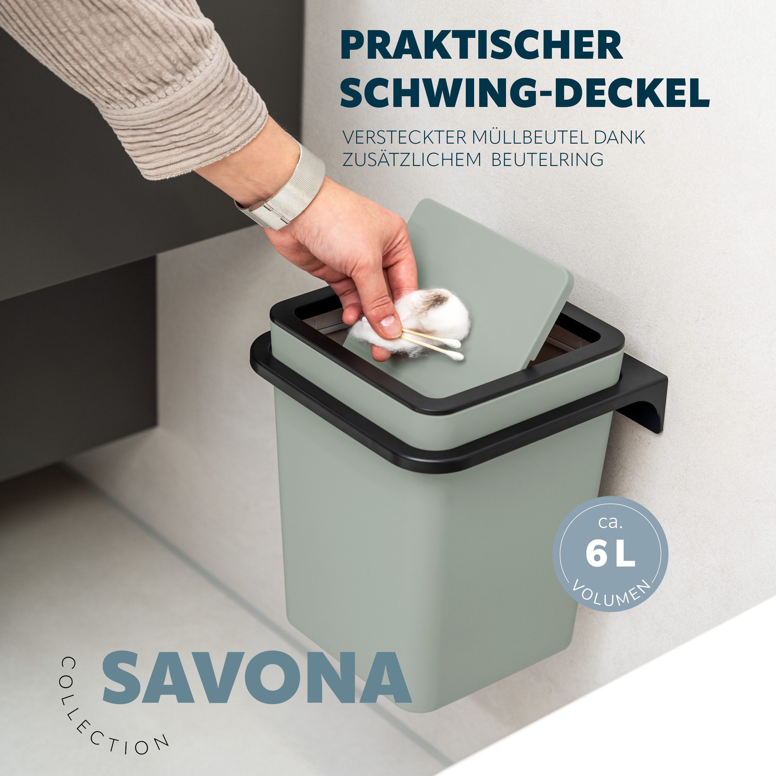 bremermann Badaccessoire-Set 2tlg. Bad-Set SAVONA Softtouch inkl. Wandhalterung, 2 tlg. – Bild 5 von 5