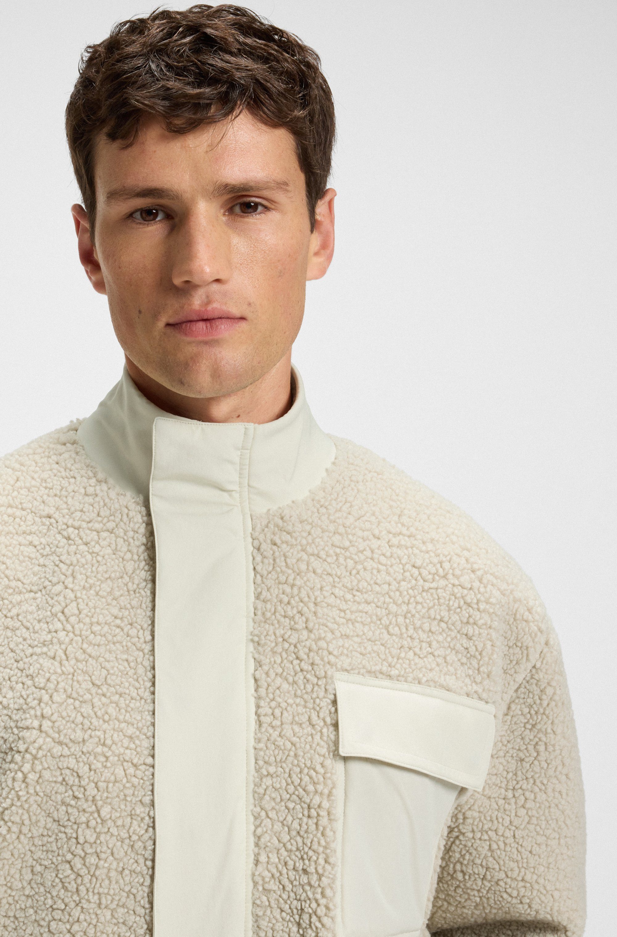 BOSS ORANGE Blouson Ze cozysolid Teddy Fell Fleece Kuschel Plüsch Jacke