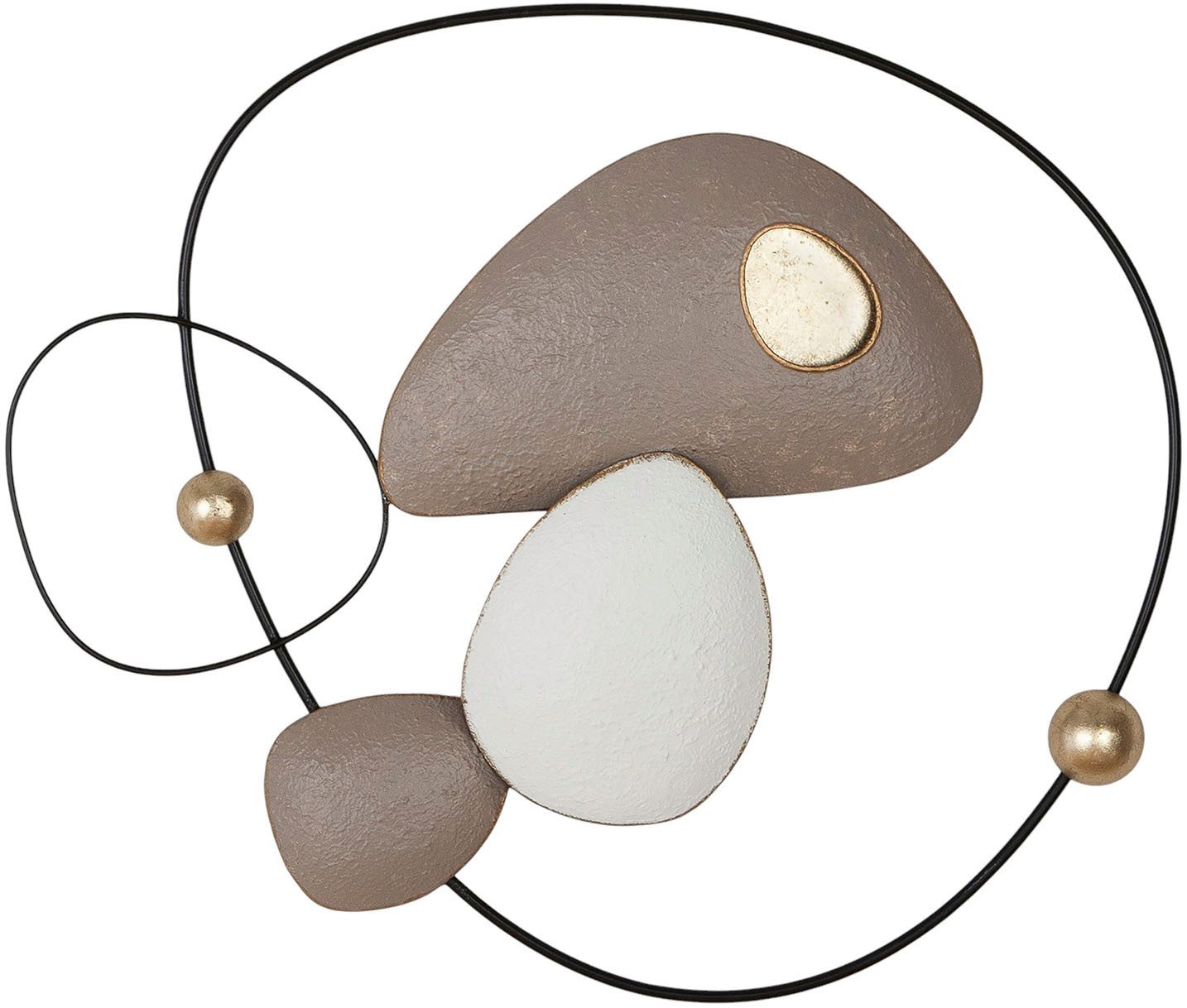 Wanddekoobjekt Wandrelief Endoso beige H. 52 cm