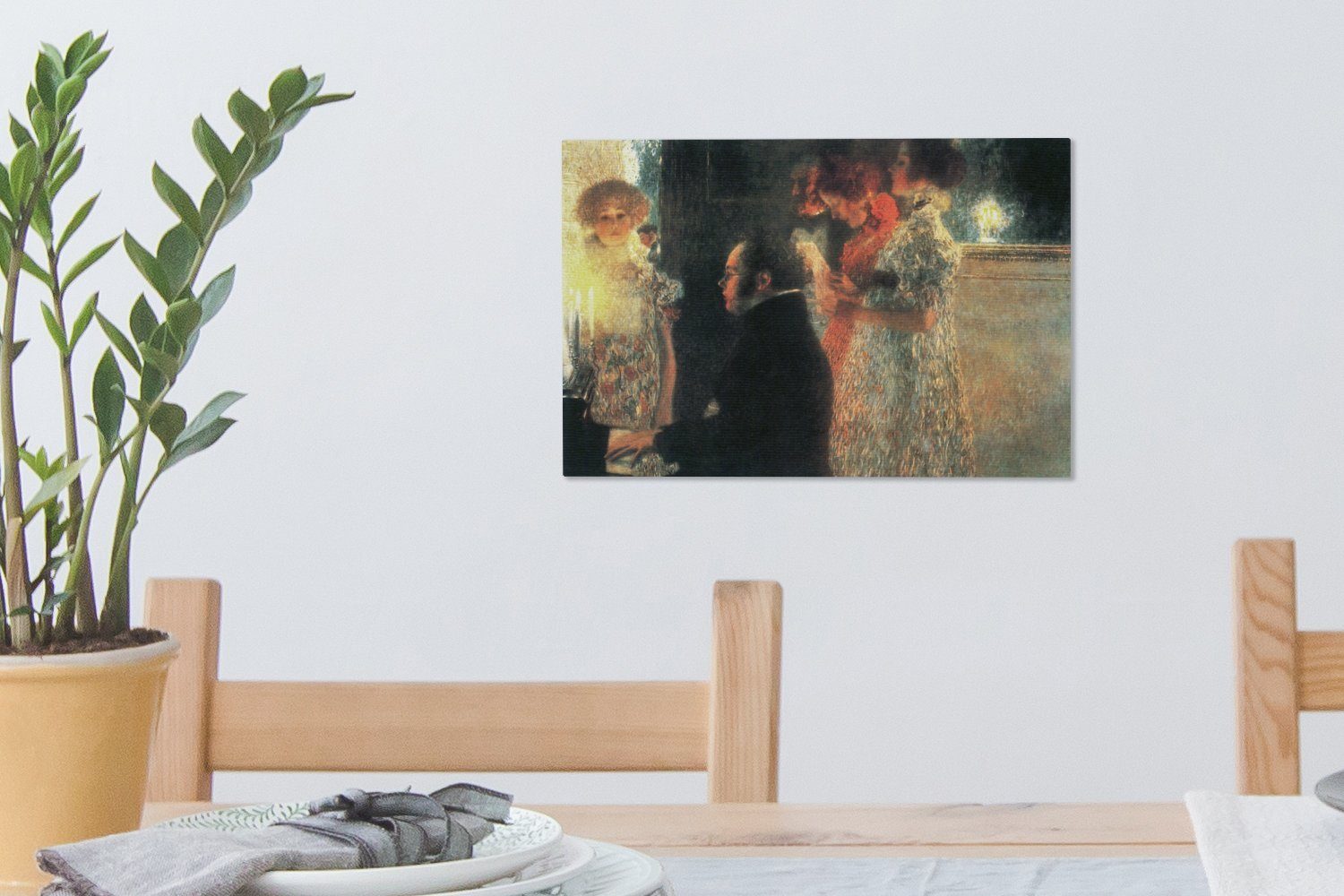 (1 Aufhängefertig, Leinwandbild Schubert cm Wandbild Wanddeko, St), Gustav Klimt, Leinwandbilder, am OneMillionCanvasses® - 30x20 Klavier