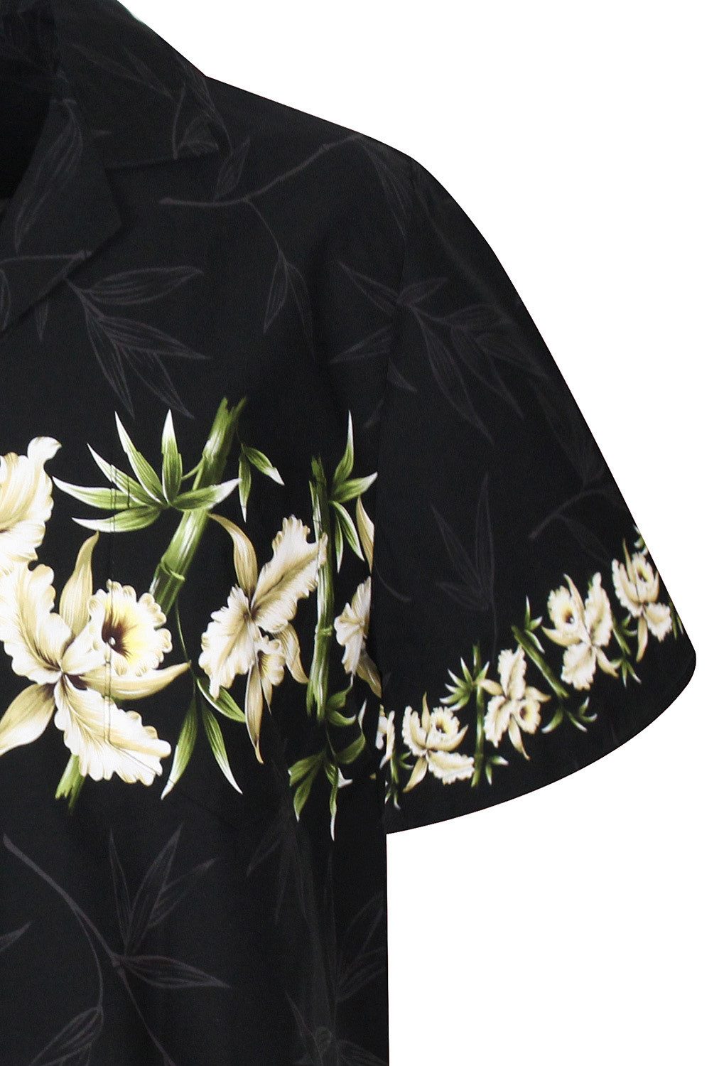 KY's Hawaiihemd "Bambus" Herren Kurzarm Baumwolle Kokosknöpfe Original Hawaii