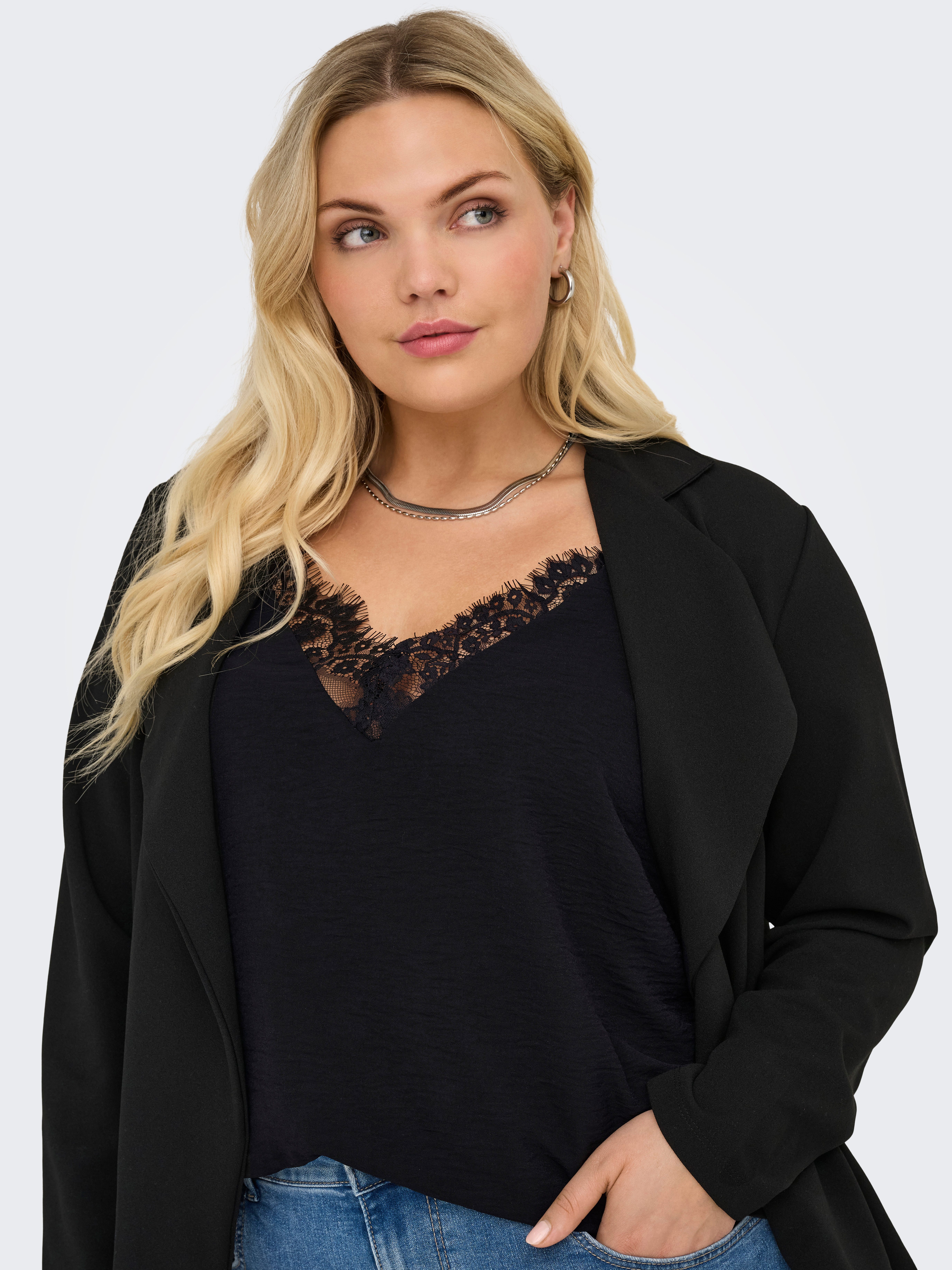 ONLY CARMAKOMA Spitzentop CARMETTA LIFE MIX LACE SINGLET WVN günstig online kaufen