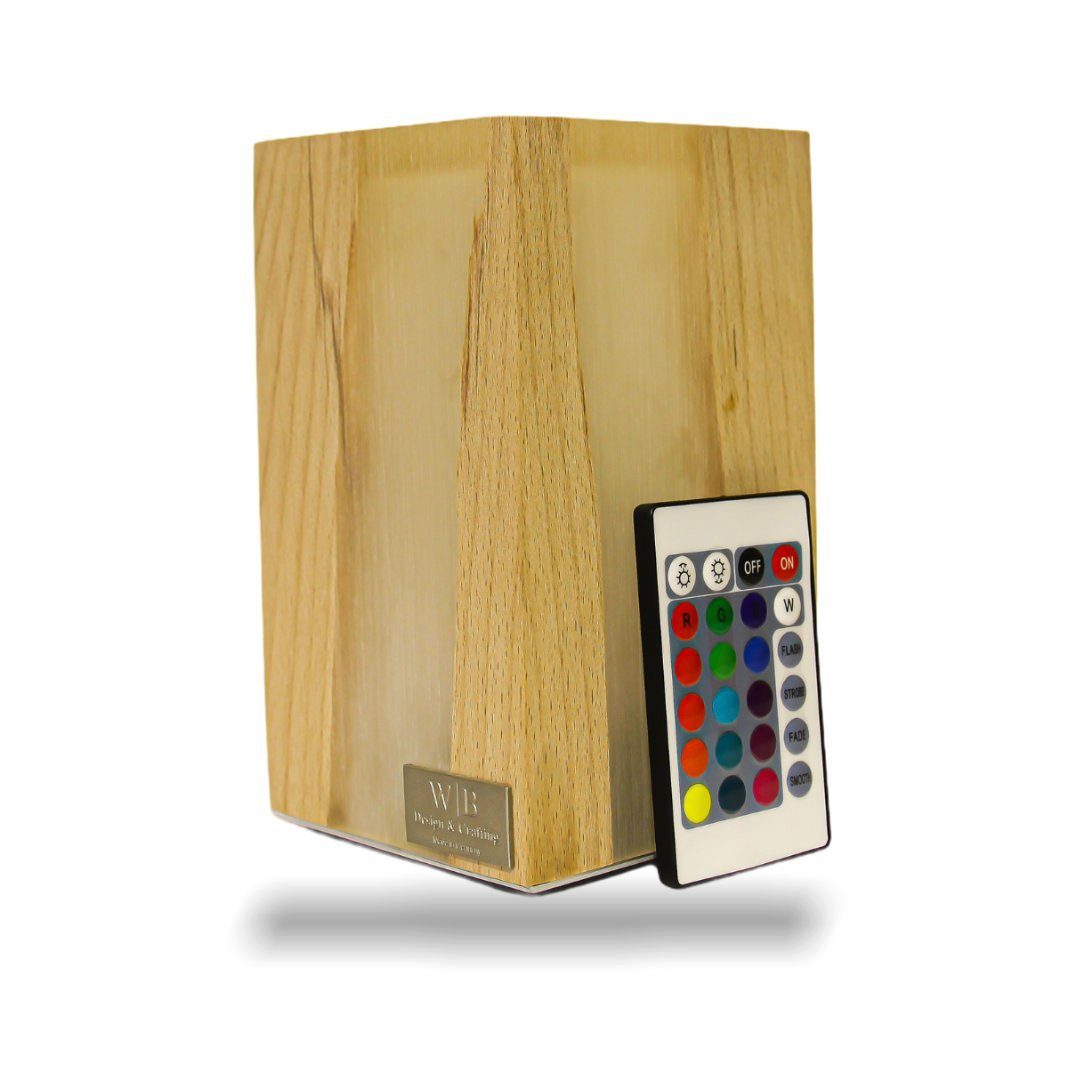 Holz, LED viele Farben, wählbar aus Innenraum, ARTECSIS Tischleuchte Effekte, Cube Design-Tischlampe