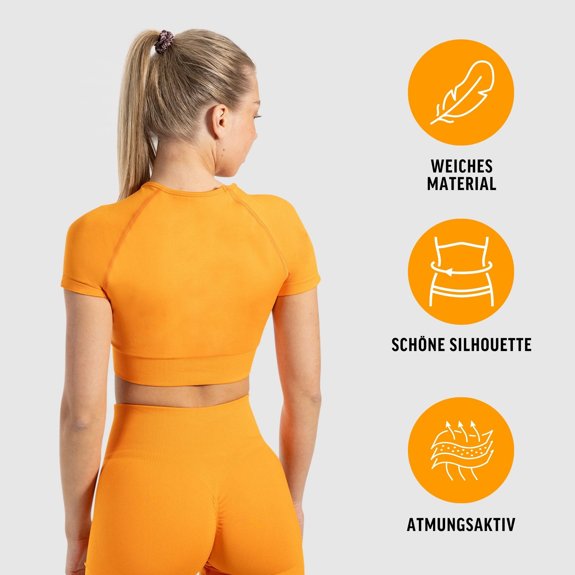 Smilodox T-Shirt Elna, Crop Top mit Rundhalsausschnitt, kurzen Ärmeln & Rip günstig online kaufen