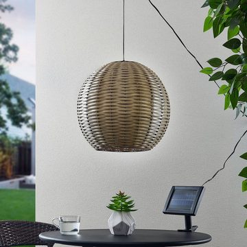 Lindby Dekolicht Catrica, LED-Leuchtmittel fest verbaut, warmweiß, Modern, Polyethylen, Eisen, hellbraun, Schwarz, 8 flammig, inkl.