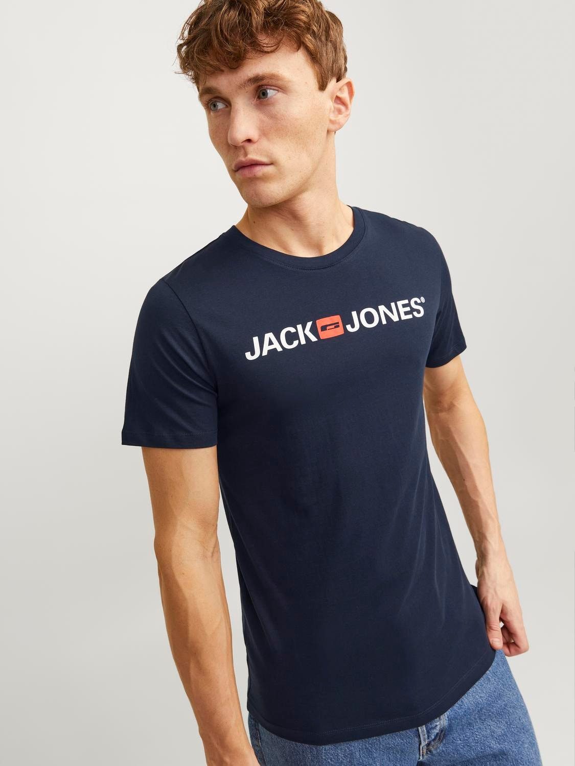 Jack & Jones T-Shirt Basic (4-tlg) LOGO TEE CREW NECK im 4er Pack günstig online kaufen