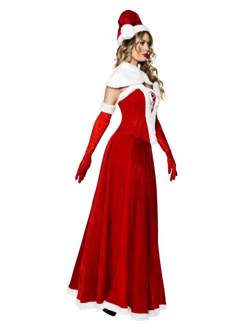 Smiffys Kostüm Mrs. Weihnachtstraum Kleid - Weihnachtsfrau Kostüm, Wunderschönes Weihnachtskostüm mit edlen Details