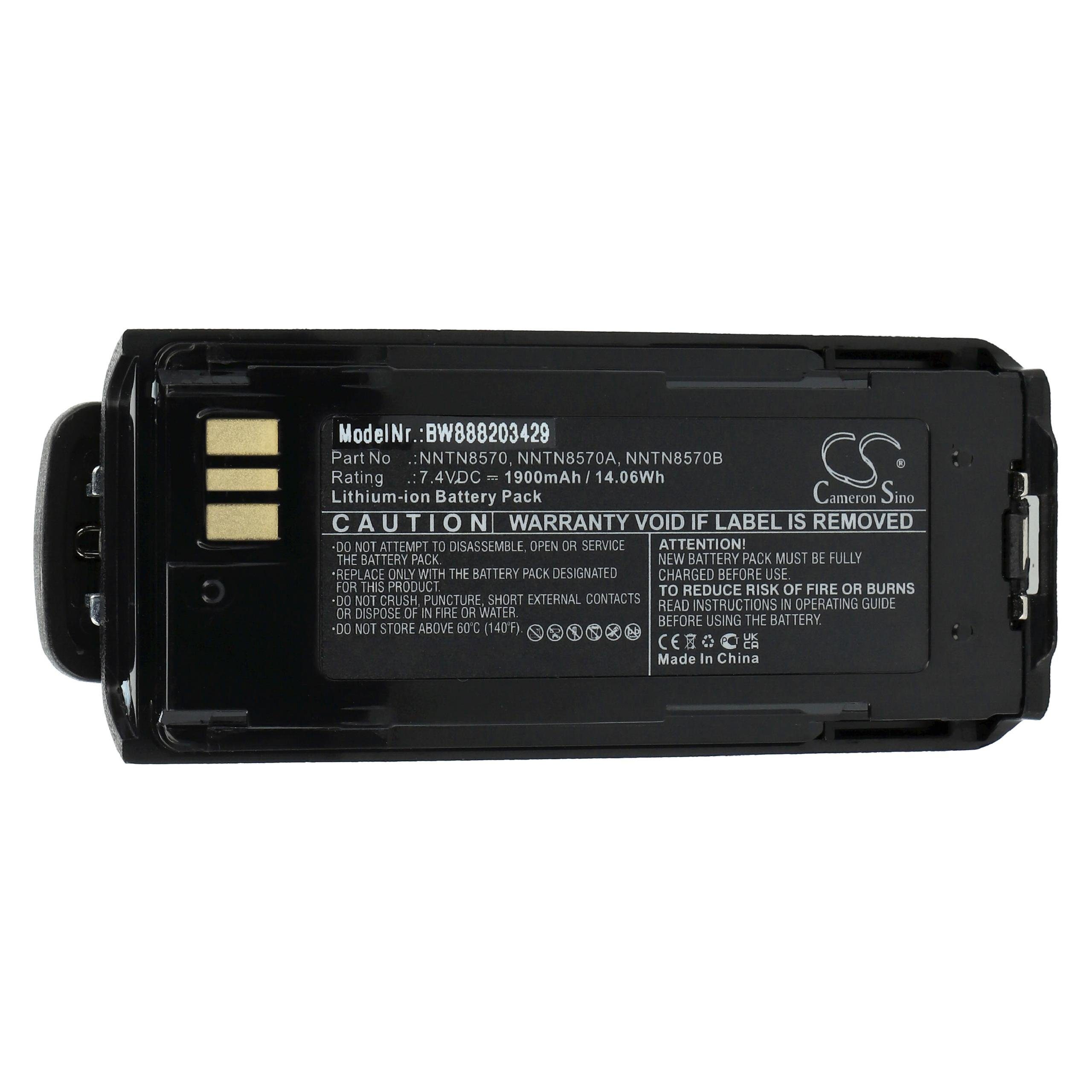 Akku NNTN8570B, 1900 V) mAh Ersatz für (7,4 vhbw NNTN8570A, Motorola Li-Ion NNTN8570 für