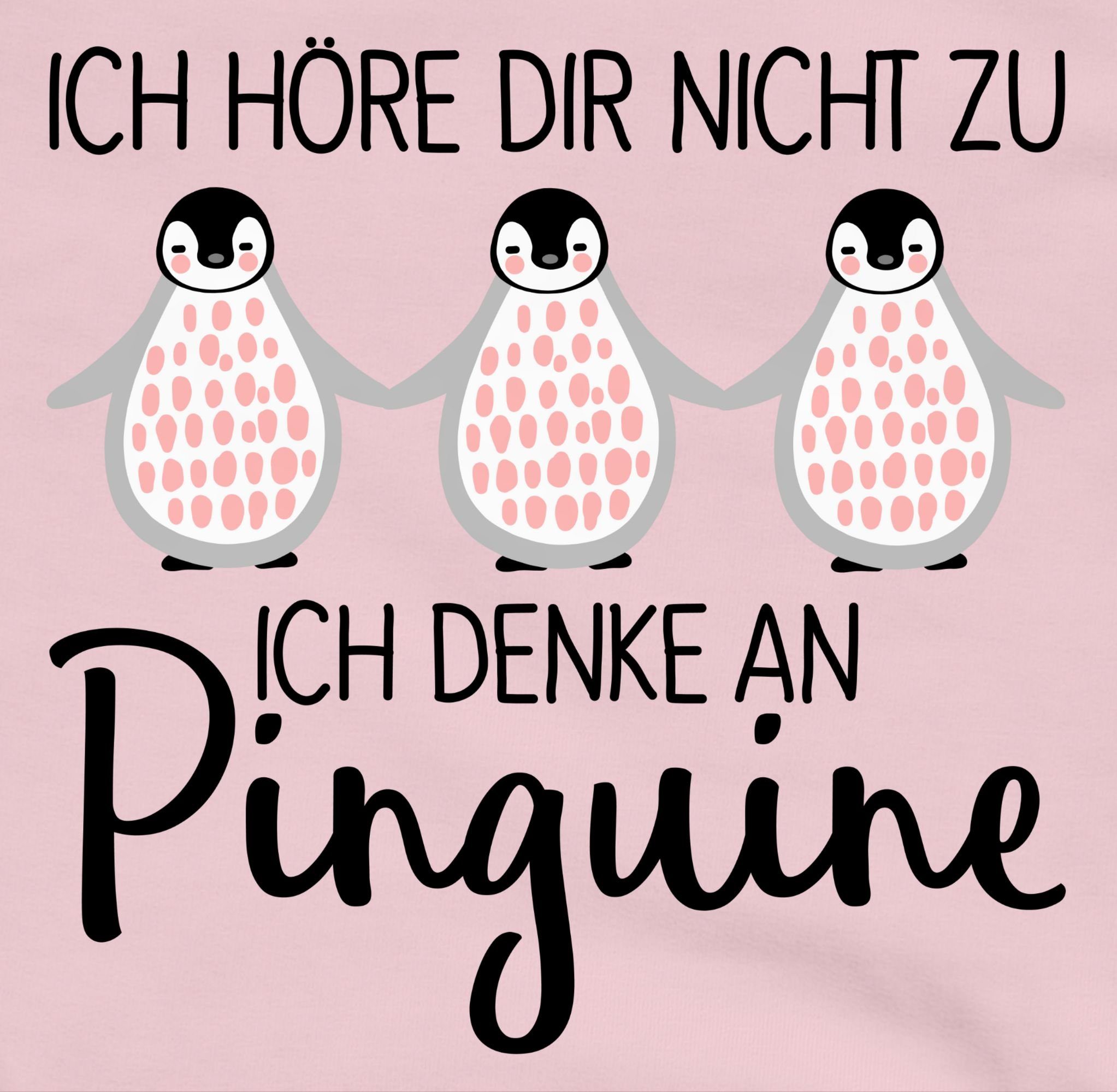 Pinguine Animal Print Hoodie Tiermotiv Ich denke an Shirtracer Hellrosa 2