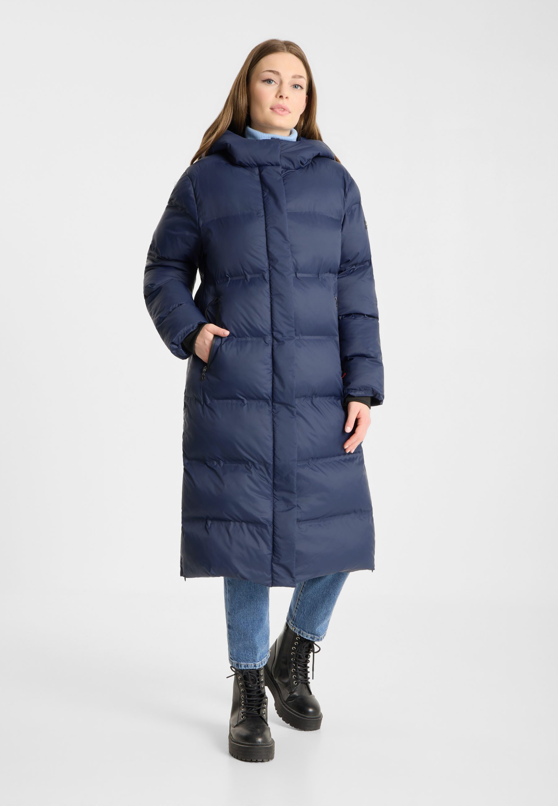 Frieda & Freddies Wintermantel Frieda & Freddies Cleaner Long-Puffer mit Steppung