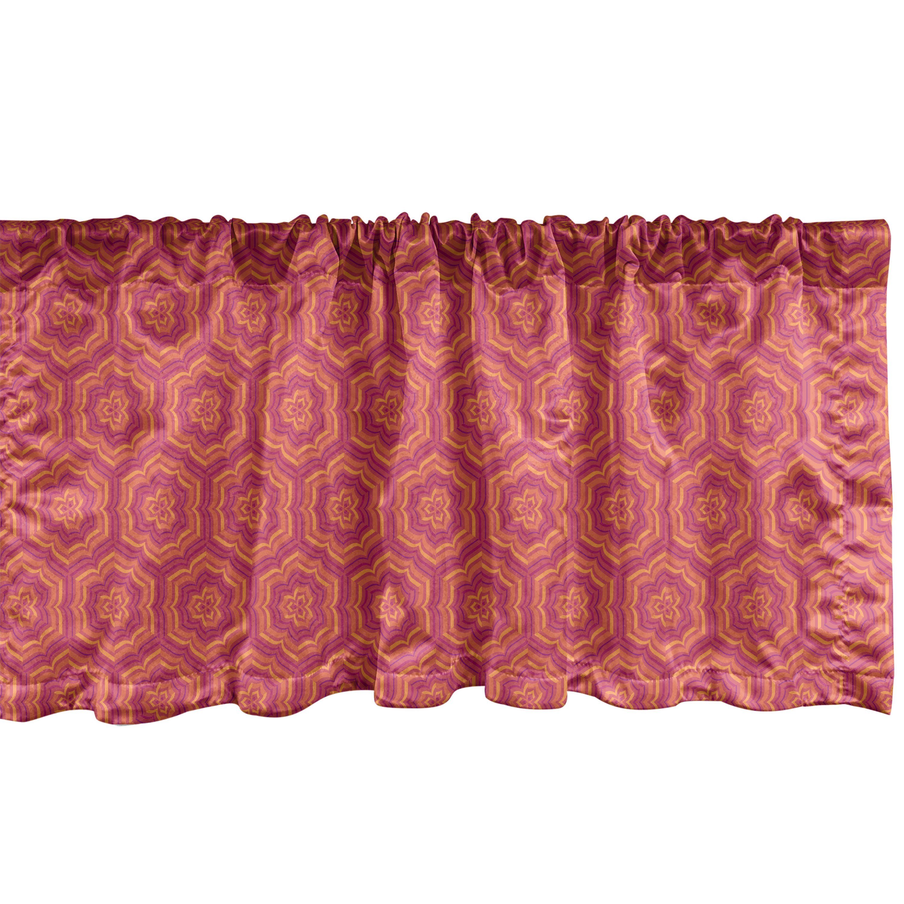 Scheibengardine Vorhang Volant für Küche Schlafzimmer Dekor mit Stangentasche, Abakuhaus, Microfaser, Blume Sommer Laube Design
