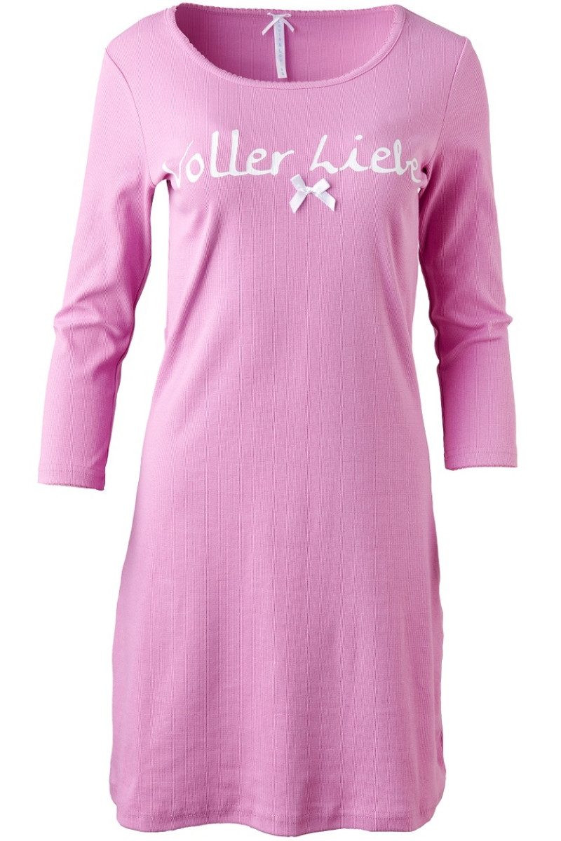 Louis & Louisa Schlafanzug Nachthemd Damen - VOLLER LIEBE - soft pink günstig online kaufen