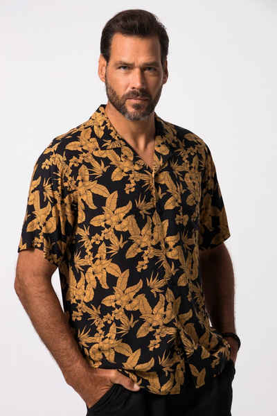 JP1880 Kurzarmhemd Hemd Halbarm floraler Print Cuba-Kragen Cuba-Fit